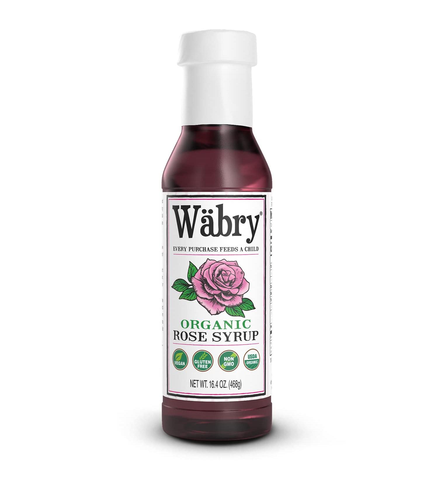 Organic Rose Syrup 16.4 oz (464g) - Perfect for Lattes, Tea, Shaved Ice - Vegan, Non-GMO, Gluten-Free - BPA-Free Bottle - Rose Flavor - 16.4oz Bottle - Buy Online on GoSupps.com