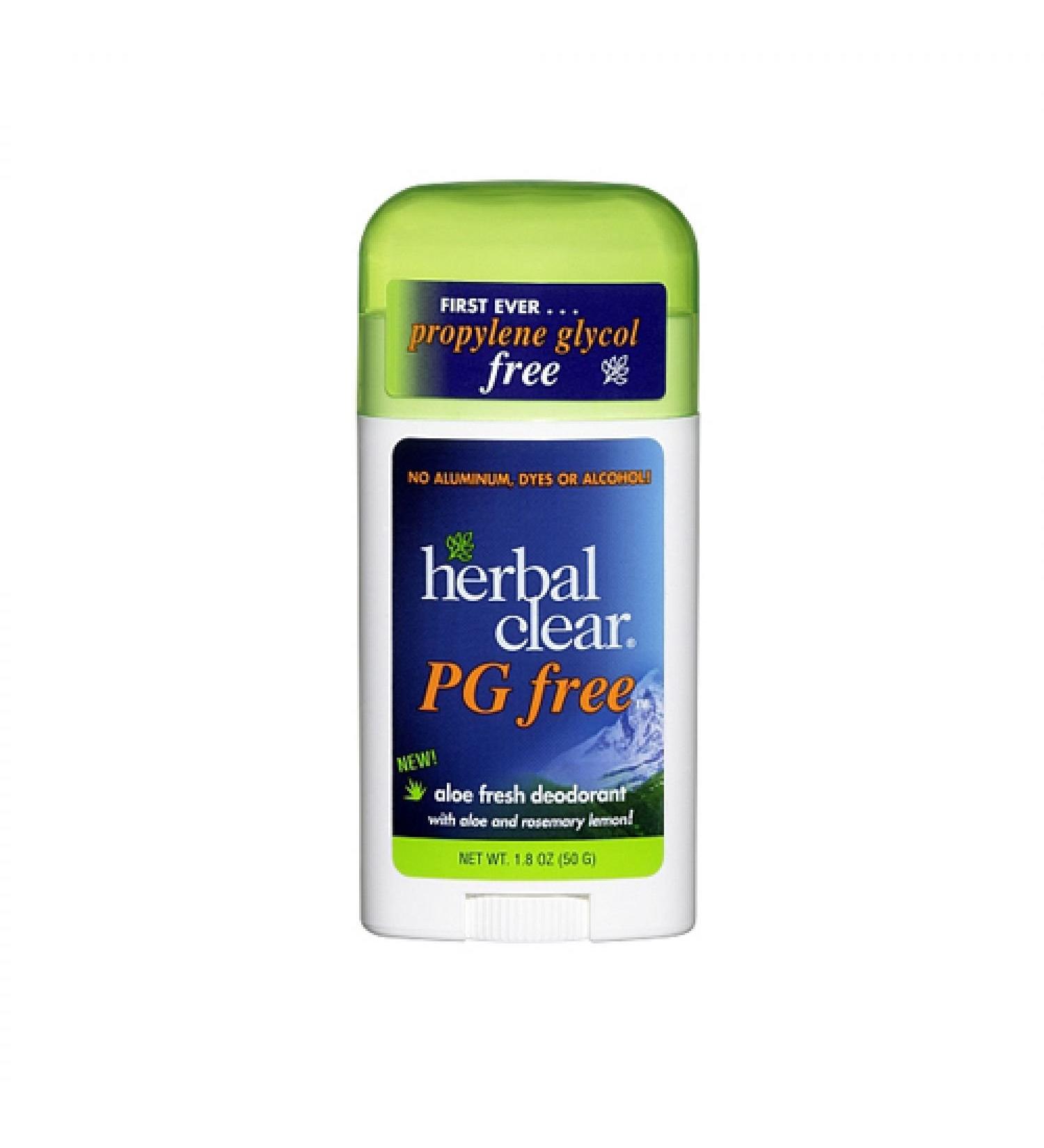 Herbal Clear Deodorant Stick - Aloe Fresh - Pg Free - 1.8 oz