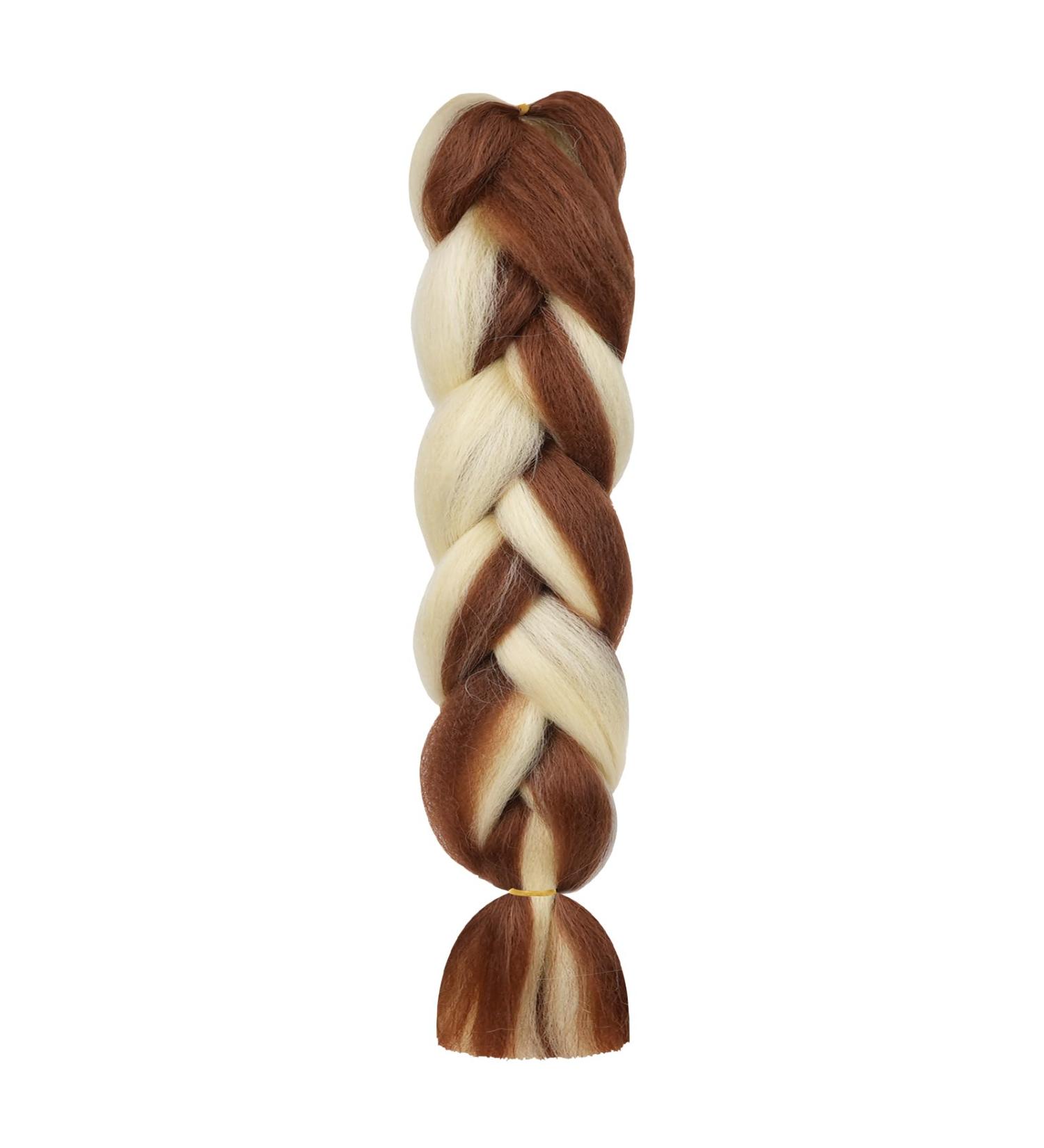 Aomig Braids Extensions - 24 Strands Synthetic Hair for Braiding in Brown/Cream - Perfect for Box Braids & Lichen Styles - Buy Online on GoSupps.com