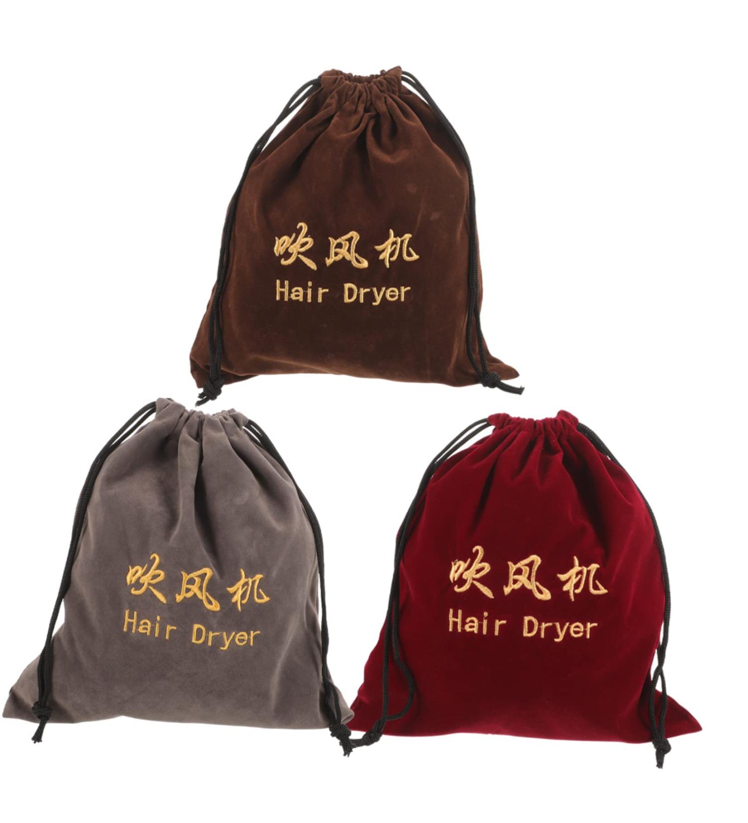 PLAFOPE 3 Pcs Hair Dryer Storage Bag Drawstring Bags Hair Dryer Bag Travel Makeup Bag Organizer Fabric - Buy Online on GoSupps.com