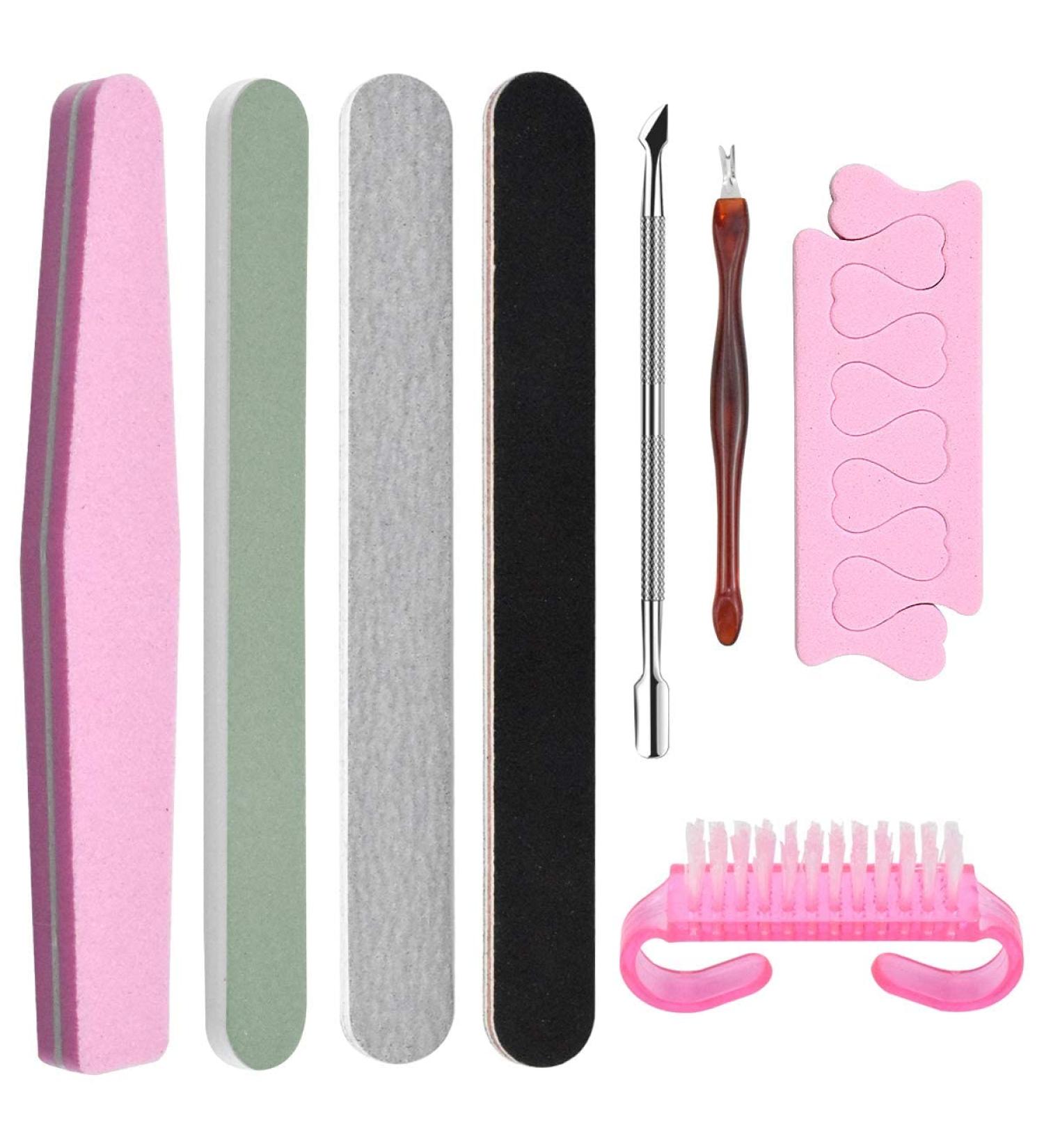 8 in 1 Professional Nail Art Tool Set - Nail Brush Separator Files & More for Perfect Manicures | International Shipping Available - Buy Online on GoSupps.com
