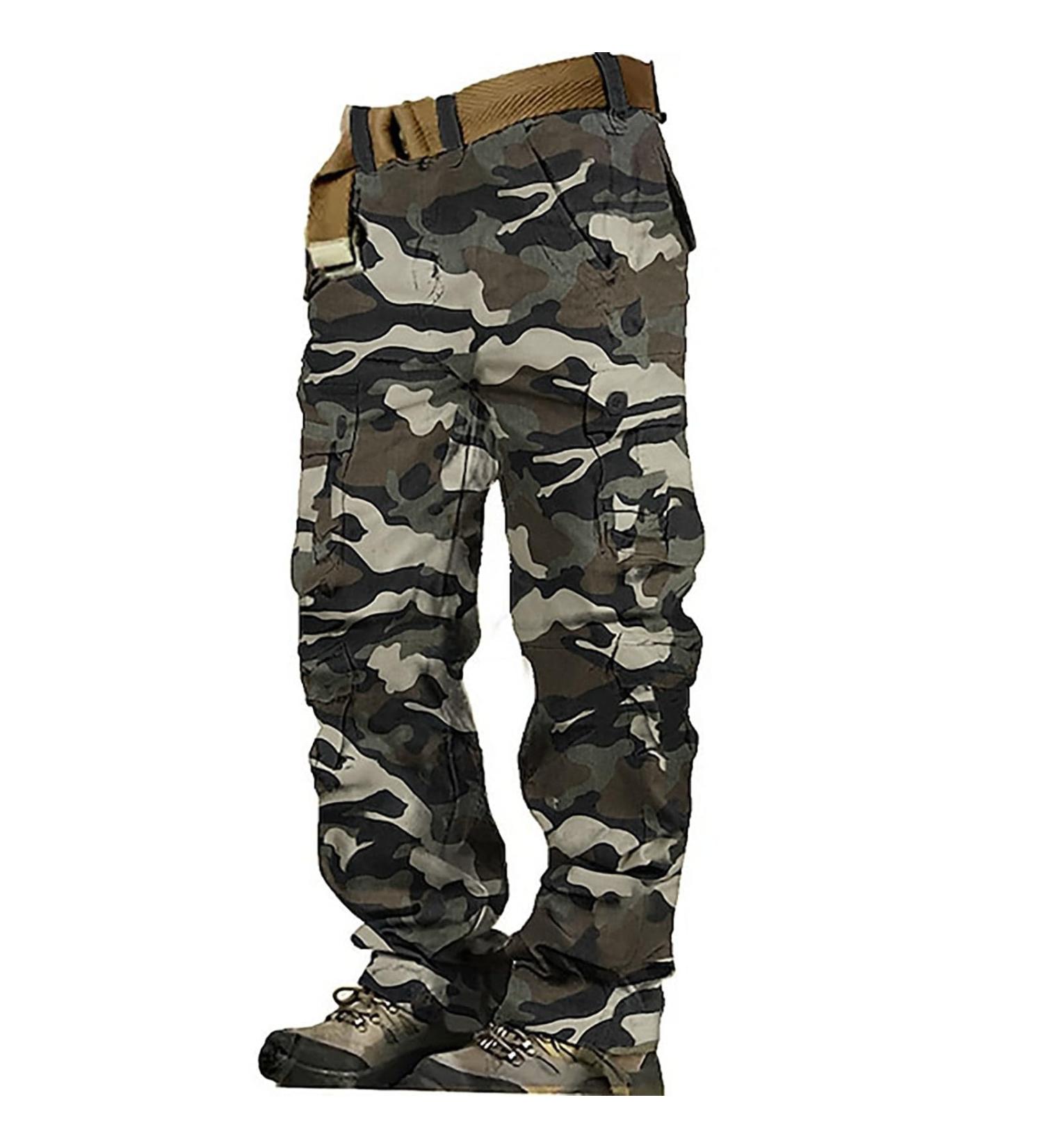 Cool Men's Cargo Pants - 8 Pocket Comfortable & Breathable Outdoor Trousers | Monochrome Fashionable Leisure Wear - Buy Online on GoSupps.com