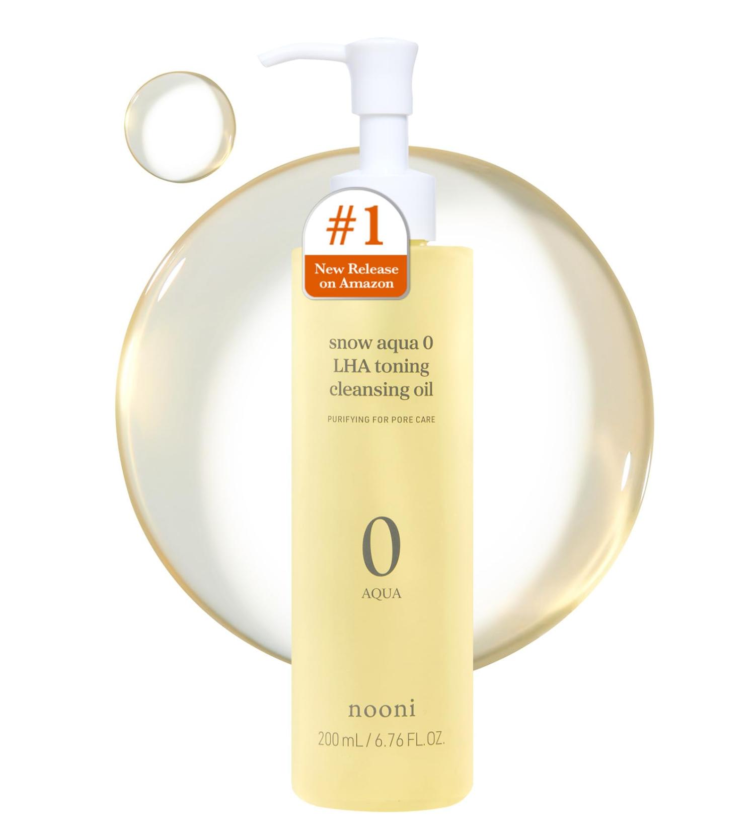 NOONI Cleansing Oil - Snow Aqua 0 LHA Toning Pore Care | Korean Facial Oil Cleanser for Makeup Removal Glass Skin & Blackhead Control (200 ml - Buy Online on GoSupps.com