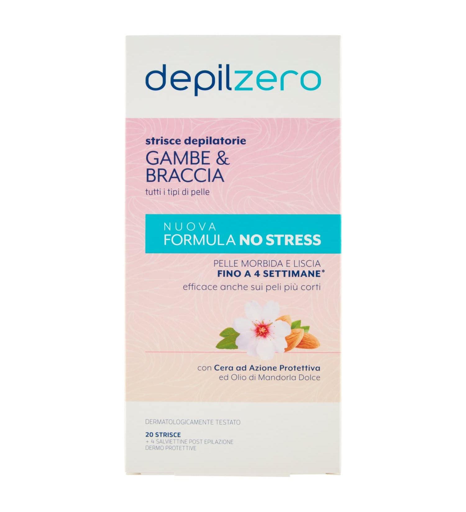 Depilzero Epilator Strips for Legs & Arms - 20 Strips + 4 Wipes | Effective Hair Removal Smooth Skin - Buy Online on GoSupps.com
