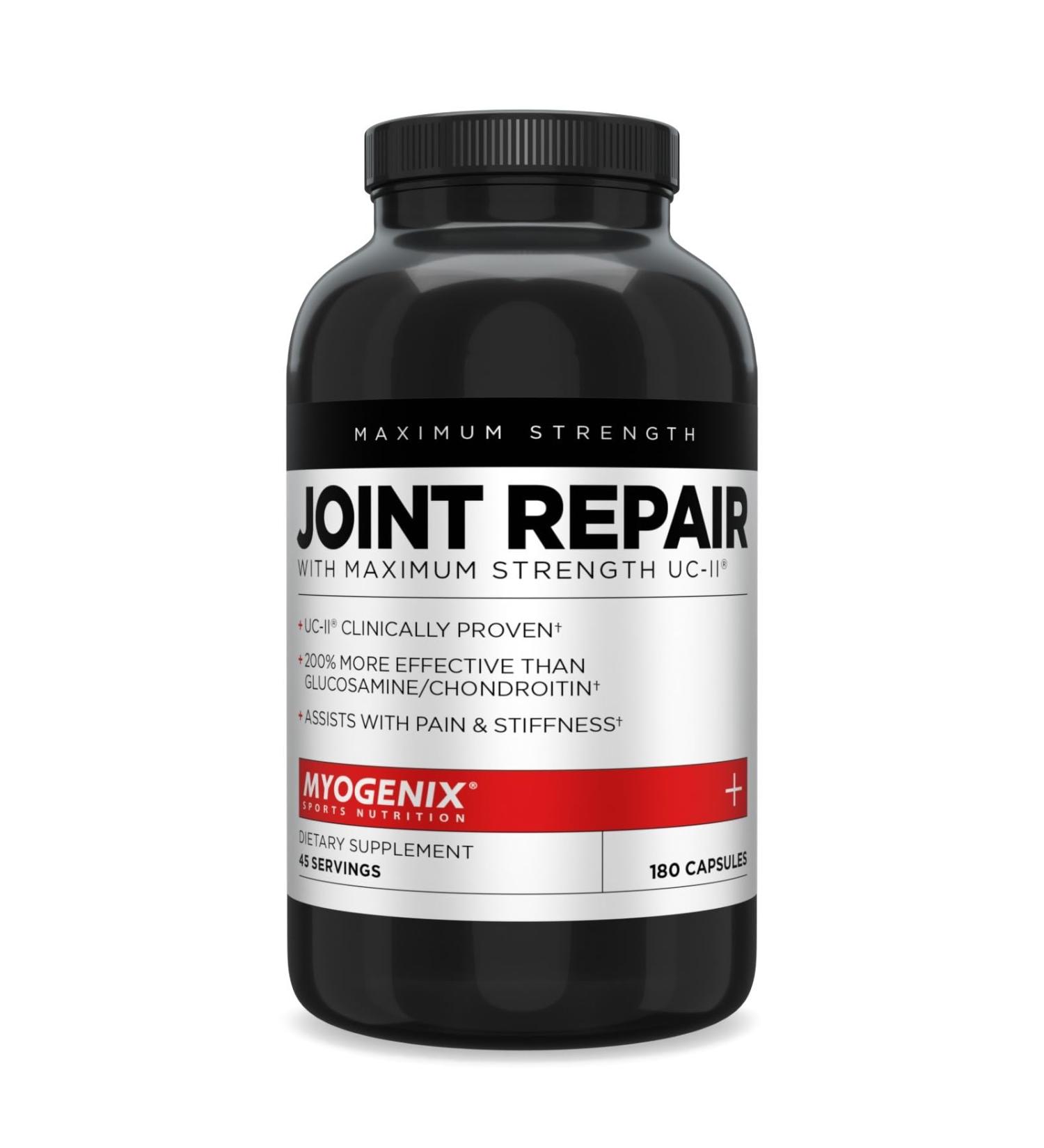 Myogenix Joint and Tissue Supplement Glucosamine & Chondroitin with UC-II and MSM Joint Support Vitamins for Men Bone and Joint Health Supplement (180 Capsules) Joint & Tissue (New Pack)