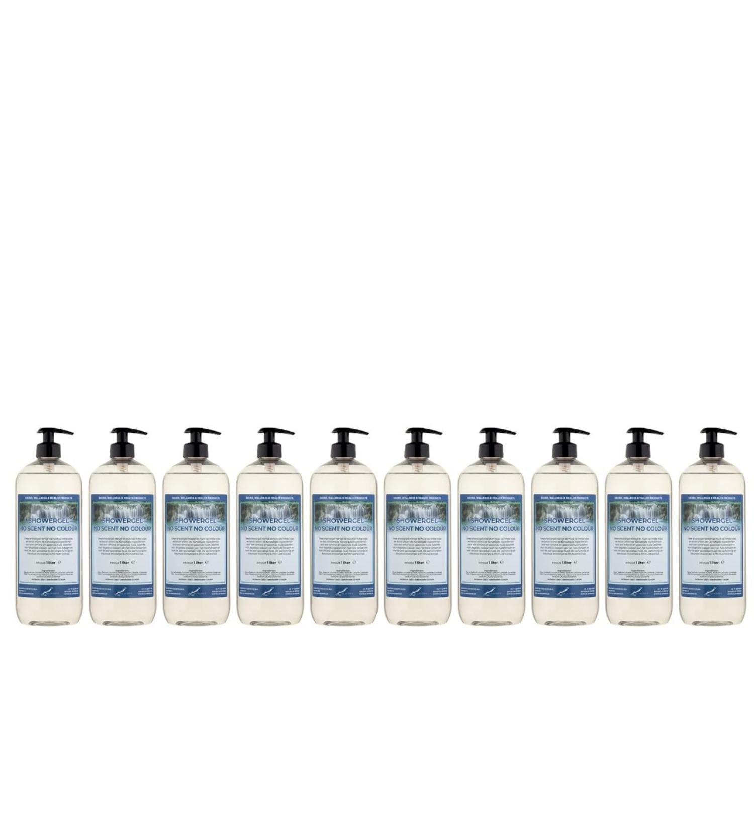 Claudius Showergel No Scent No Color 10 x 1 liter with 10 pumps transparent