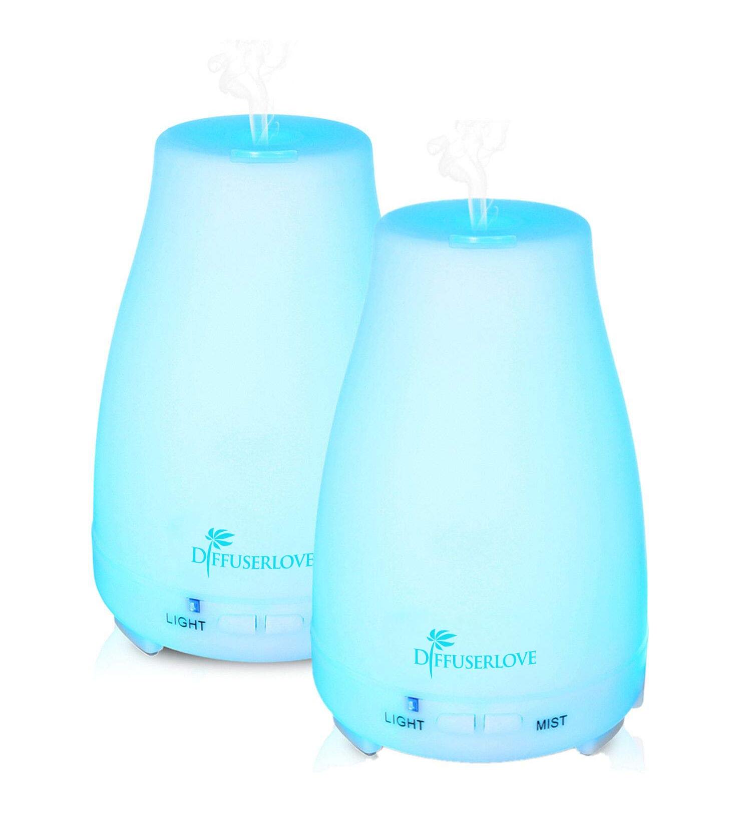2 Pack 200ml Essential Oil Diffuser Ultrasonic Aromatherapy Cool Mist Humidifiers with LED Lights - Ideal for Home, Office & Bedroom - Buy Online on GoSupps.com