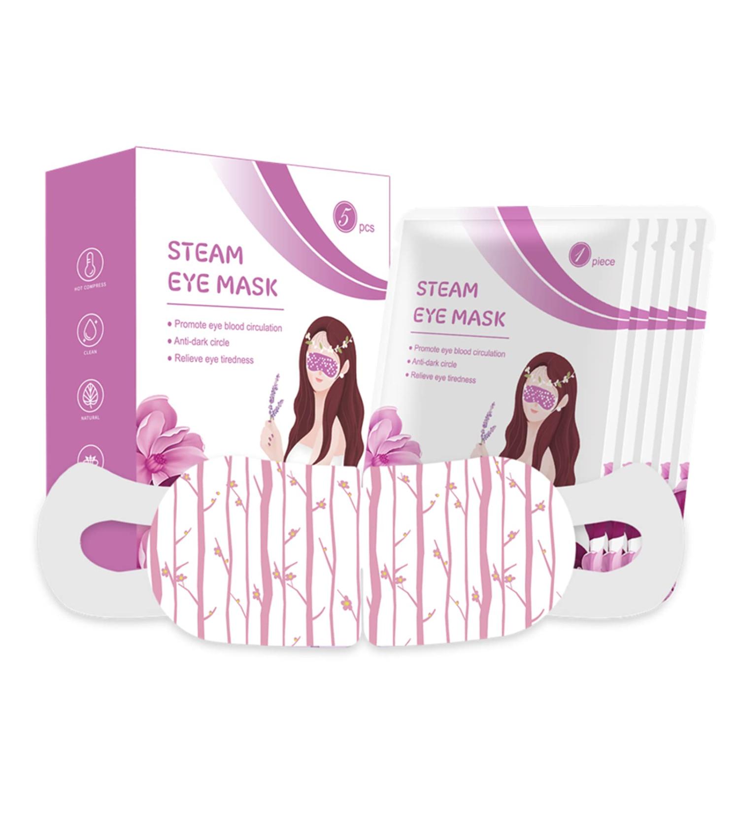 ProChosen 5 Packs Steam Eye Mask Warming Eye Mask Self Heating Eye Mask Sleep Mask Heated Eye Mask for Dry Eyes Fatigue Disposable Moist Hot Compress Eye Patch Great Gifts for Men Women (Lavender) - Buy Online on GoSupps.com