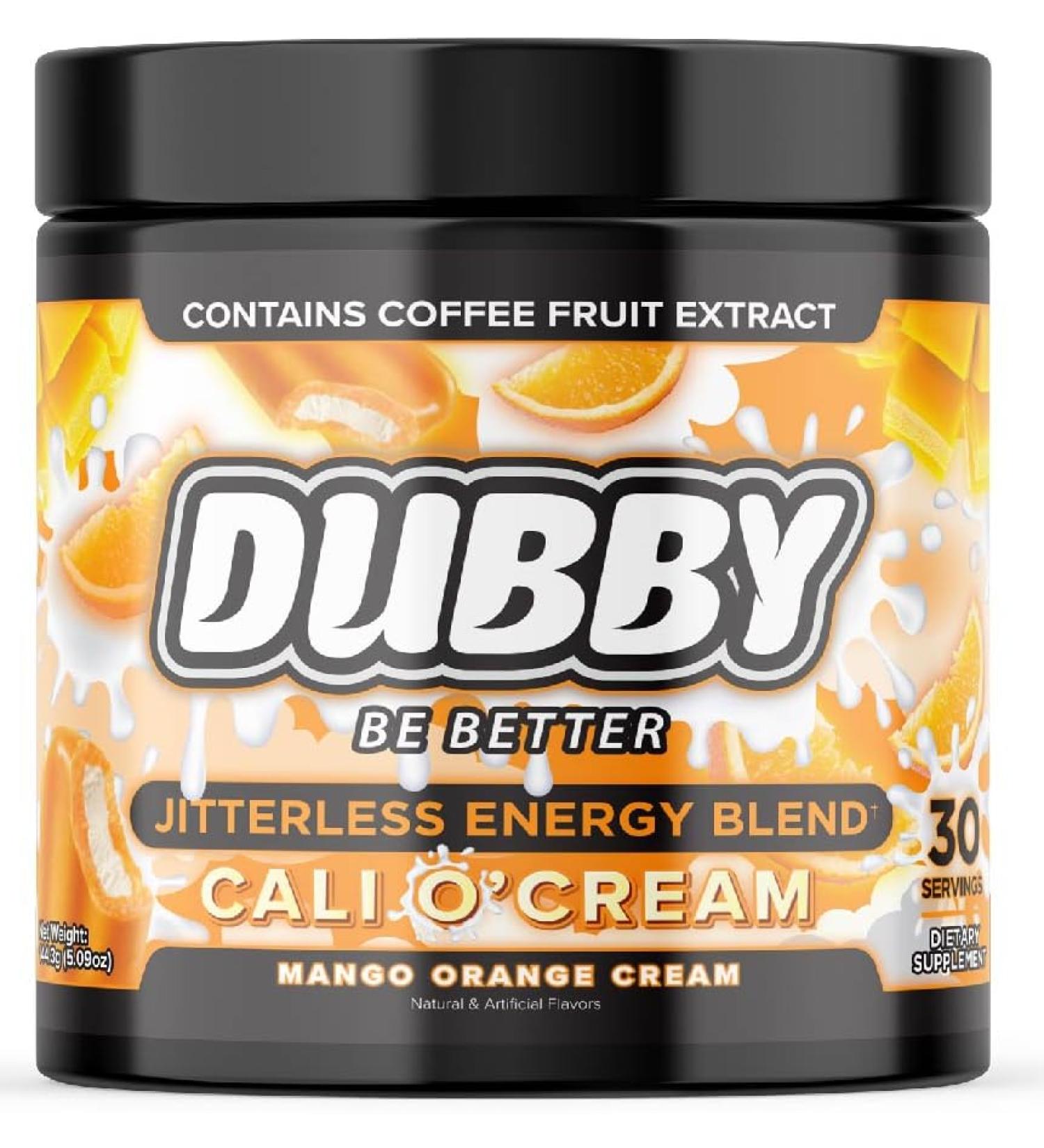 Dubby Gamer Energy Drink Powder - Sugar Free Jitter-Free Nootropics Mango Orange Cream Flavor 30 Servings - Boost Your Gaming Performance - Buy Online on GoSupps.com