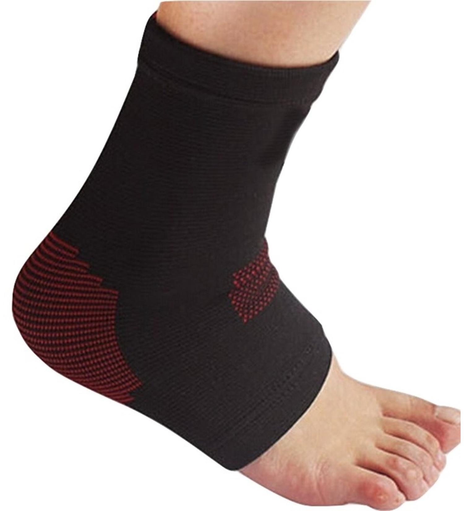 Plantar Fasciitis Compression Ankle Sleeves for Men & Women - Heel & Arch Support Socks for Pain Relief (Black/Red Large/X-Large) - Fast International Shipping - Buy Online on GoSupps.com