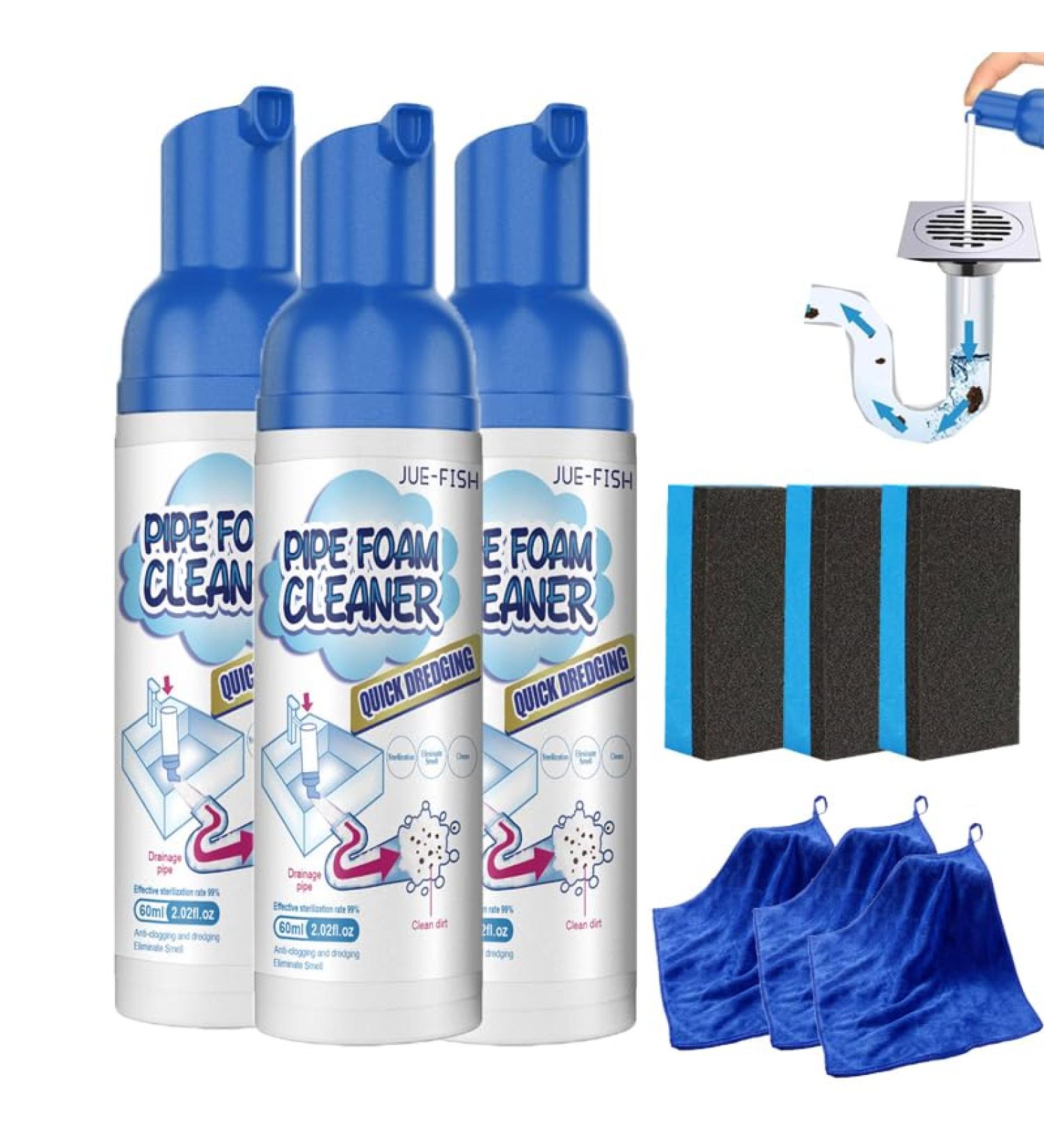 Drain Cleaner Get out Foaming Drain Cleaner Sink Foam Drain Cleaner Drain Foam Cleaner Powerful Sink and Drain Cleaner Foam Clog Remover for Kitchen Drain Tubs (3PCS) - Buy Online on GoSupps.com