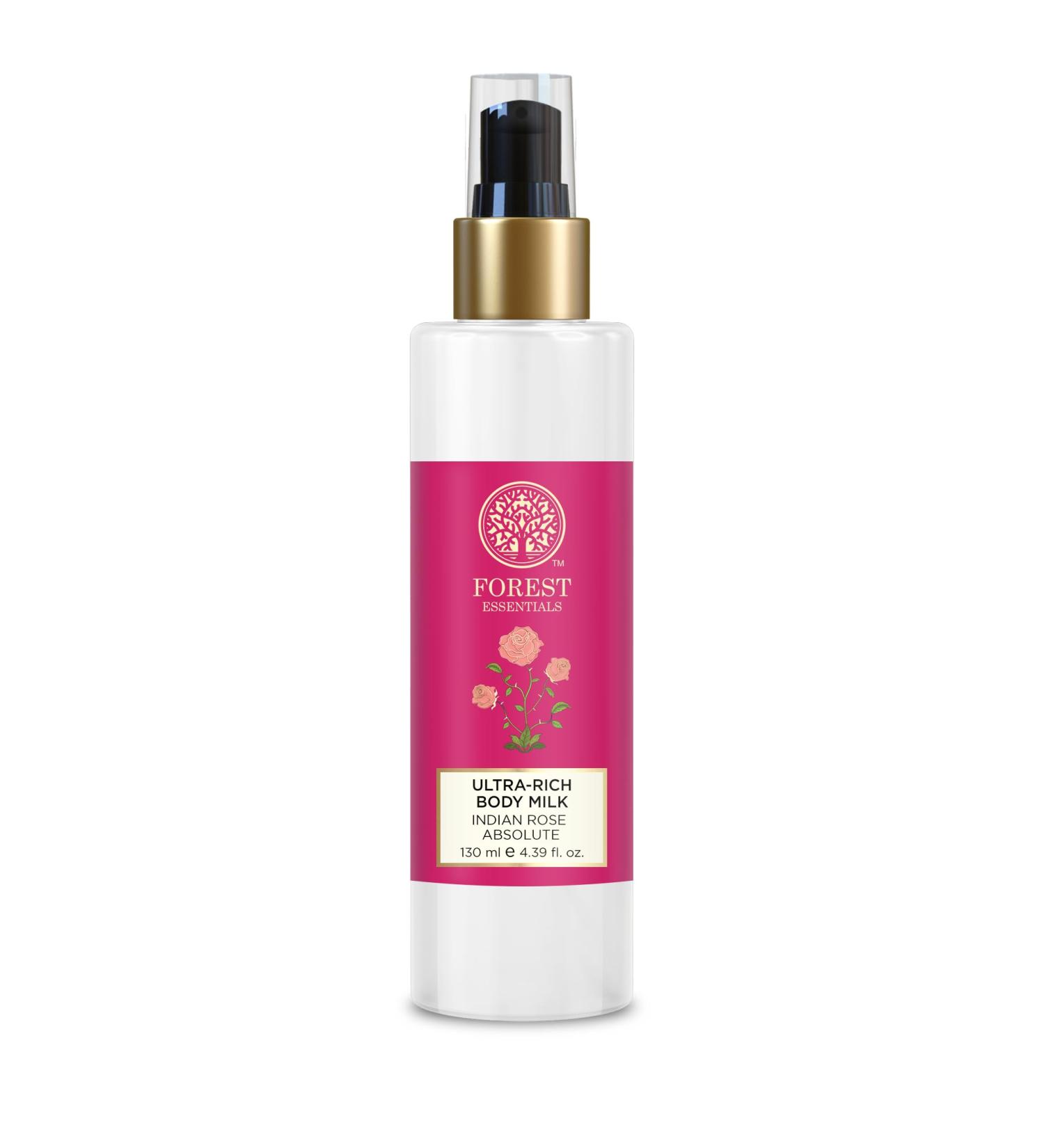 Buy Forest Essentials Ultra-Rich Body Milk Indian Rose Absolute 130ml - Luxurious Body Lotion for Intense Hydration | International Shipping Available - Buy Online on GoSupps.com