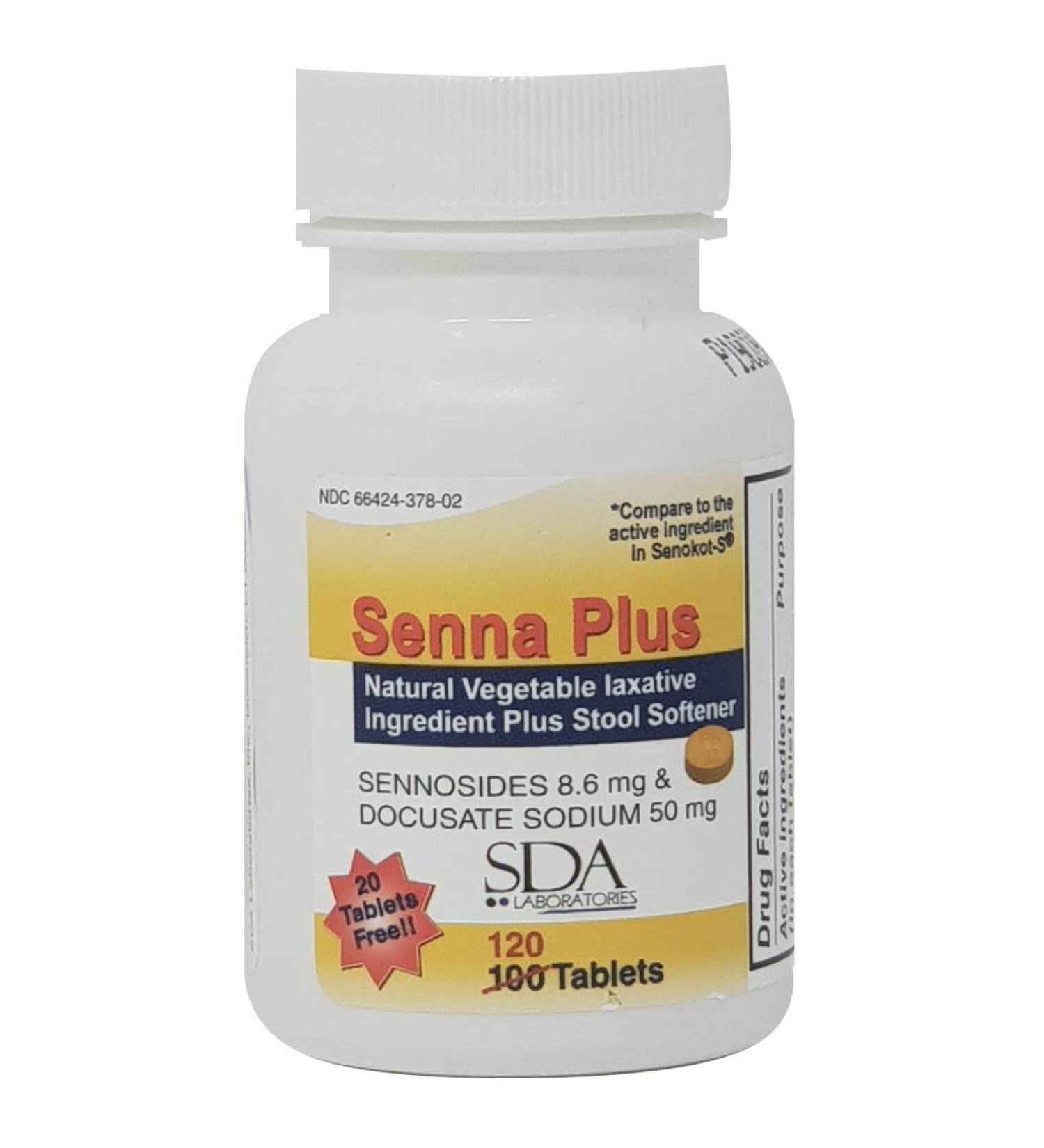 Buy Senna Plus Natural Vegetable Laxative & Stool Softener 120 Count Tablets | Fast International Shipping - Buy Online on GoSupps.com