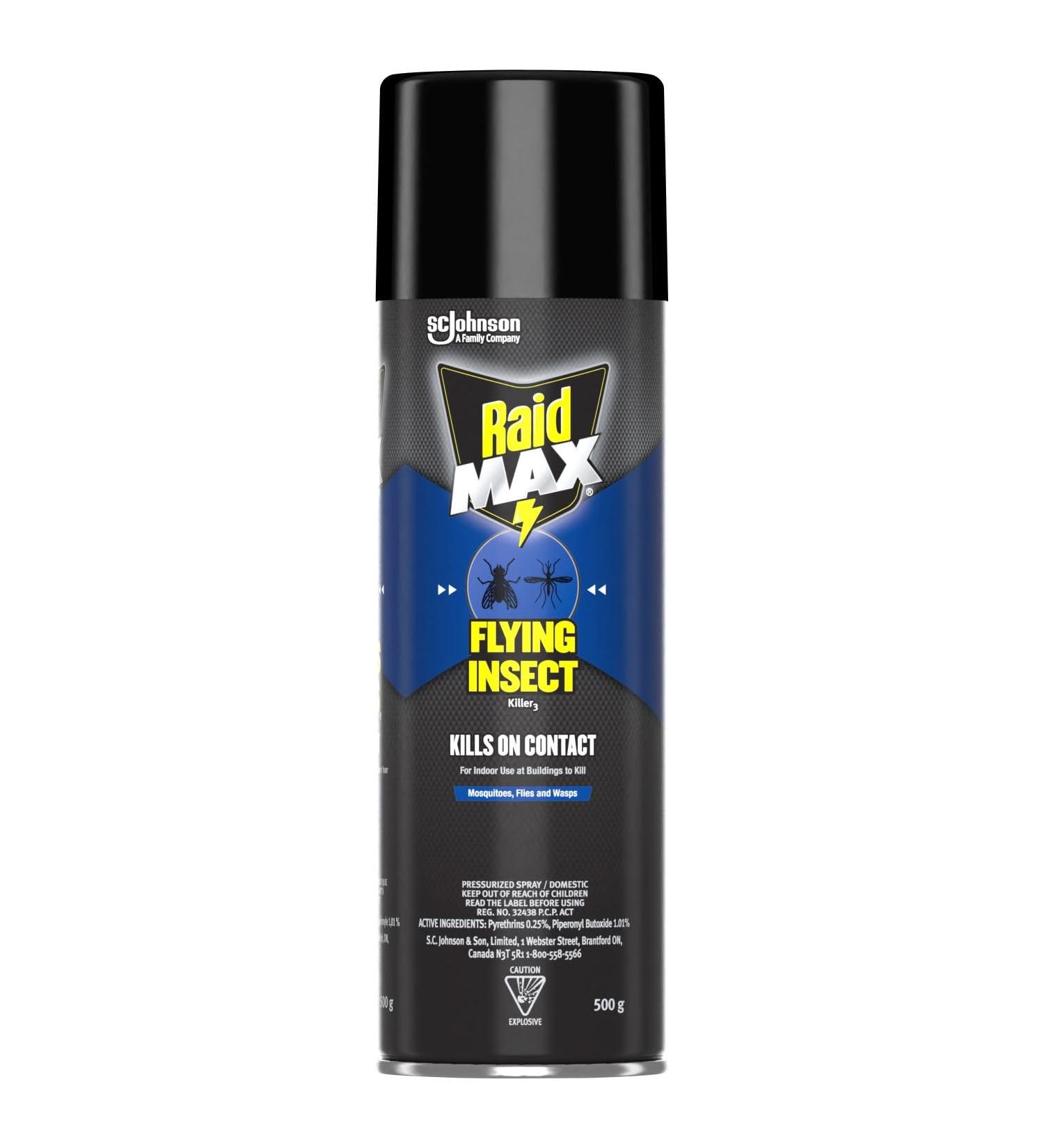Raid MAX Flying Insect Killer and Mosquito Repellent Insect Killer Spray for Indoor and Outdoor Use Kills Bugs on Contact 500g Can - Buy Online on GoSupps.com