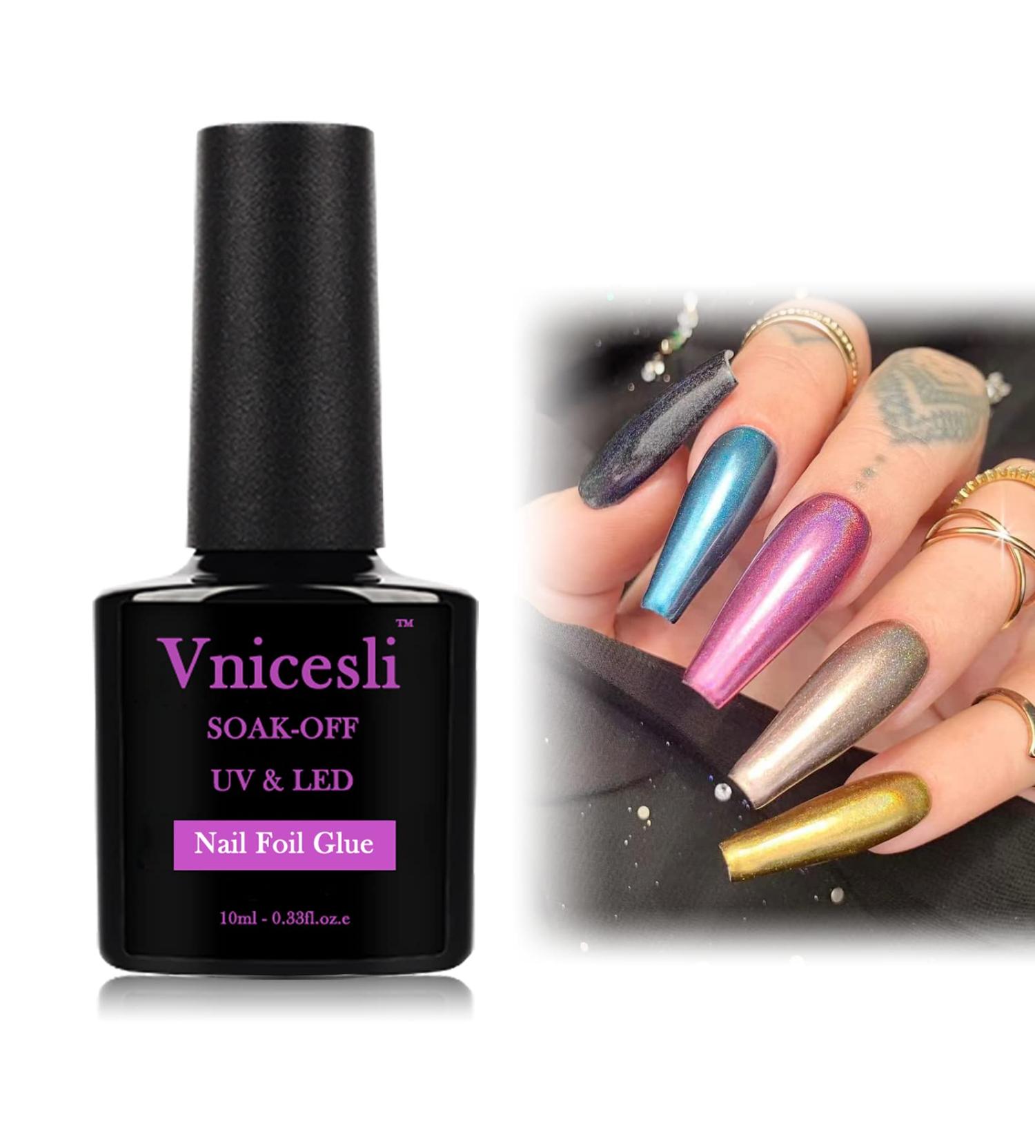 Vnicesli Nail Art Foil Glue Gel - Transfer Tips Foil Transfer Gel for Nails - DIY Manicure with LED Lamp - Buy Online on GoSupps.com