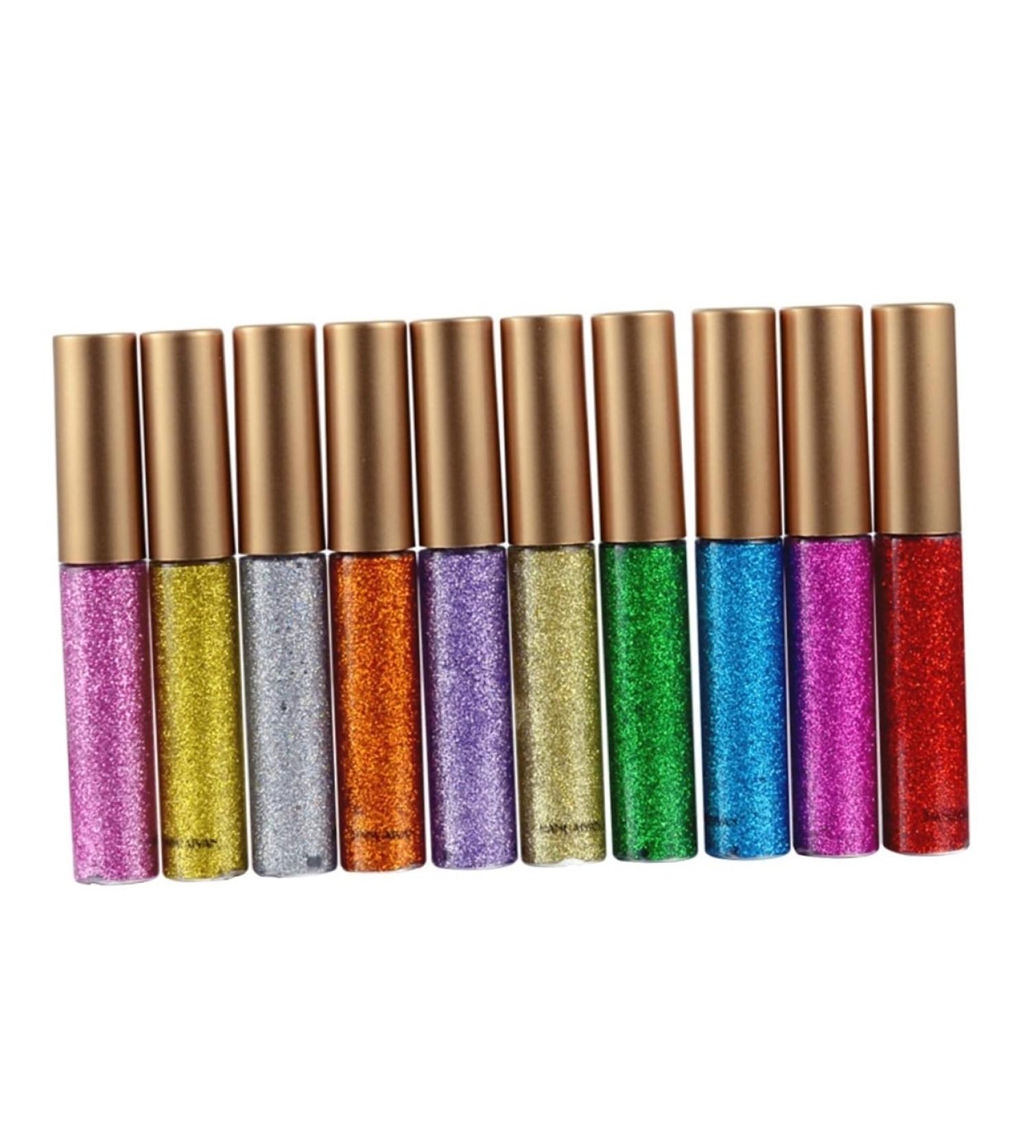 FOMIYES 10pcs Glitter Eyeliner Liquid Glitter Liner for Eyes Liquid Eyeliner Eyeshadow Eye Shadow Flash Set 1 count (Pack of 1) Assorted Color - Buy Online on GoSupps.com