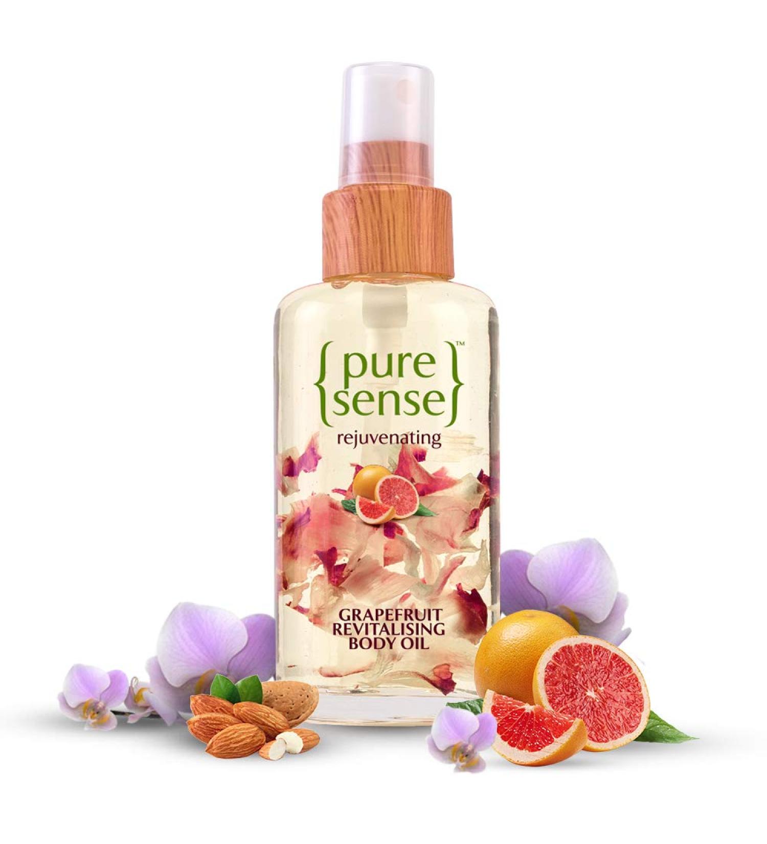 PureSense Revitalising Body Oil 100ml | Enriched with Grapefruit Oil & Orchid Petals | International Shipping - Buy Online on GoSupps.com