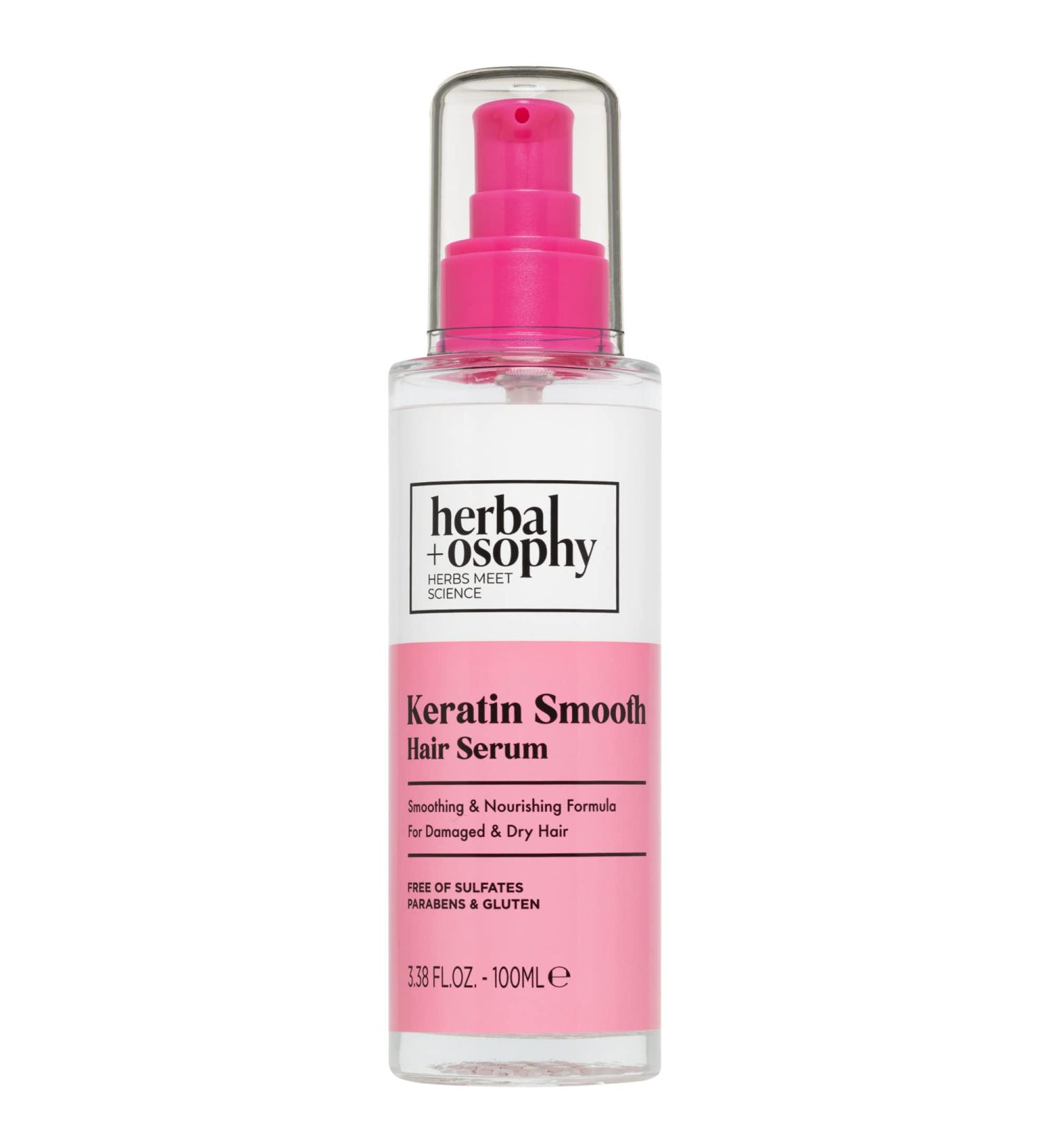 Keratin Smooth Hair Serum - Nourishing & Smoothing Formula for Damaged Hair | Vegan Sulfate & Paraben Free - 3.38oz - Buy Online on GoSupps.com