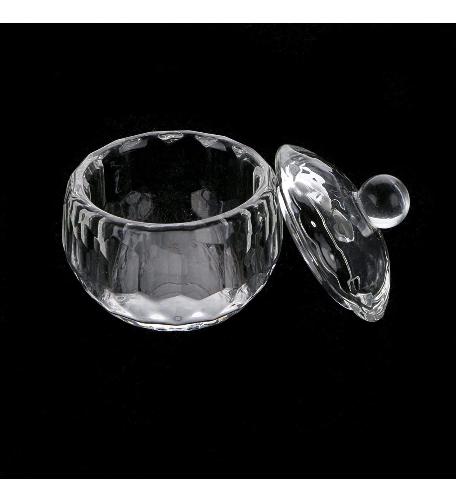2Pcs Round Crystal Glass Dappen Dish for Nail Art Acrylic Liquid Powder Dappen Dish Glass Crystal Cup Glassware Tools - Buy Online on GoSupps.com