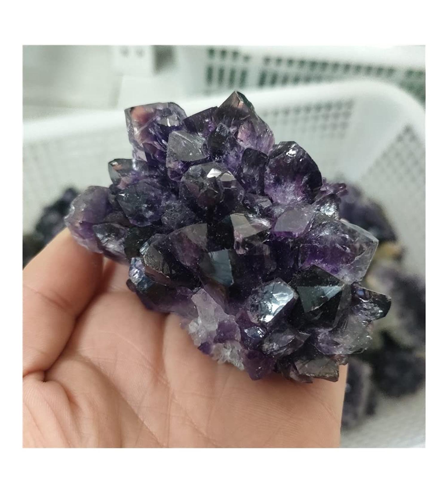 1-15pcs Natural Raw Amethyst Quartz Purple Crystal Cluster Stones Specimen Home Decor Crafts Crystal Cluster (Size : 90-110g) - Buy Online on GoSupps.com