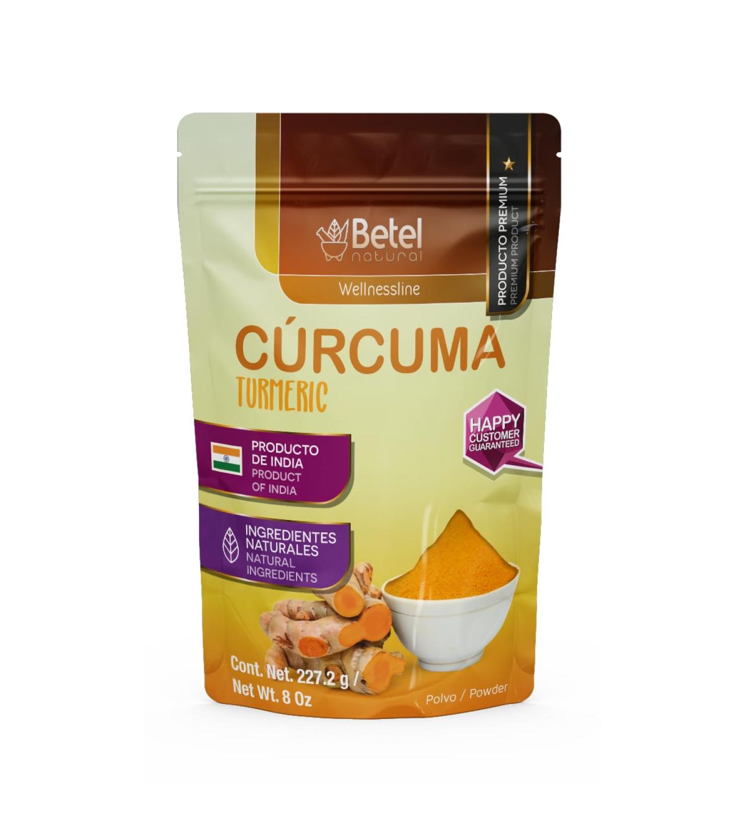 Betel Natural Curcuma Turmeric Powder - 100% Pure 8 Oz
