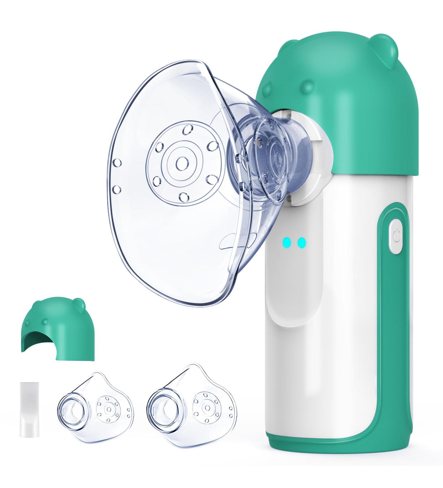 Inhalation Device for Babies & Adults - Wholede Versegler Portable Inhalator with Masks | Mesh Nebulizer with Dual Modes - Green - Buy Online on GoSupps.com
