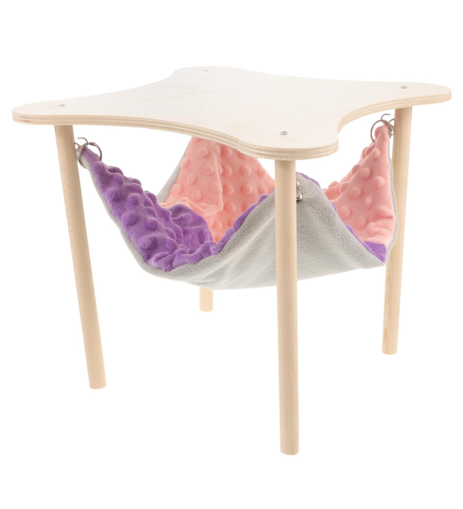 Housoutil Guinea Pig Hammock with Stand Wooden Guinea Pig Hideout Soft Ferret Hammock for Cage with Platform for Guinea Pig Ferret Dwarf Rabbit Chinchilla Hamster - Buy Online on GoSupps.com