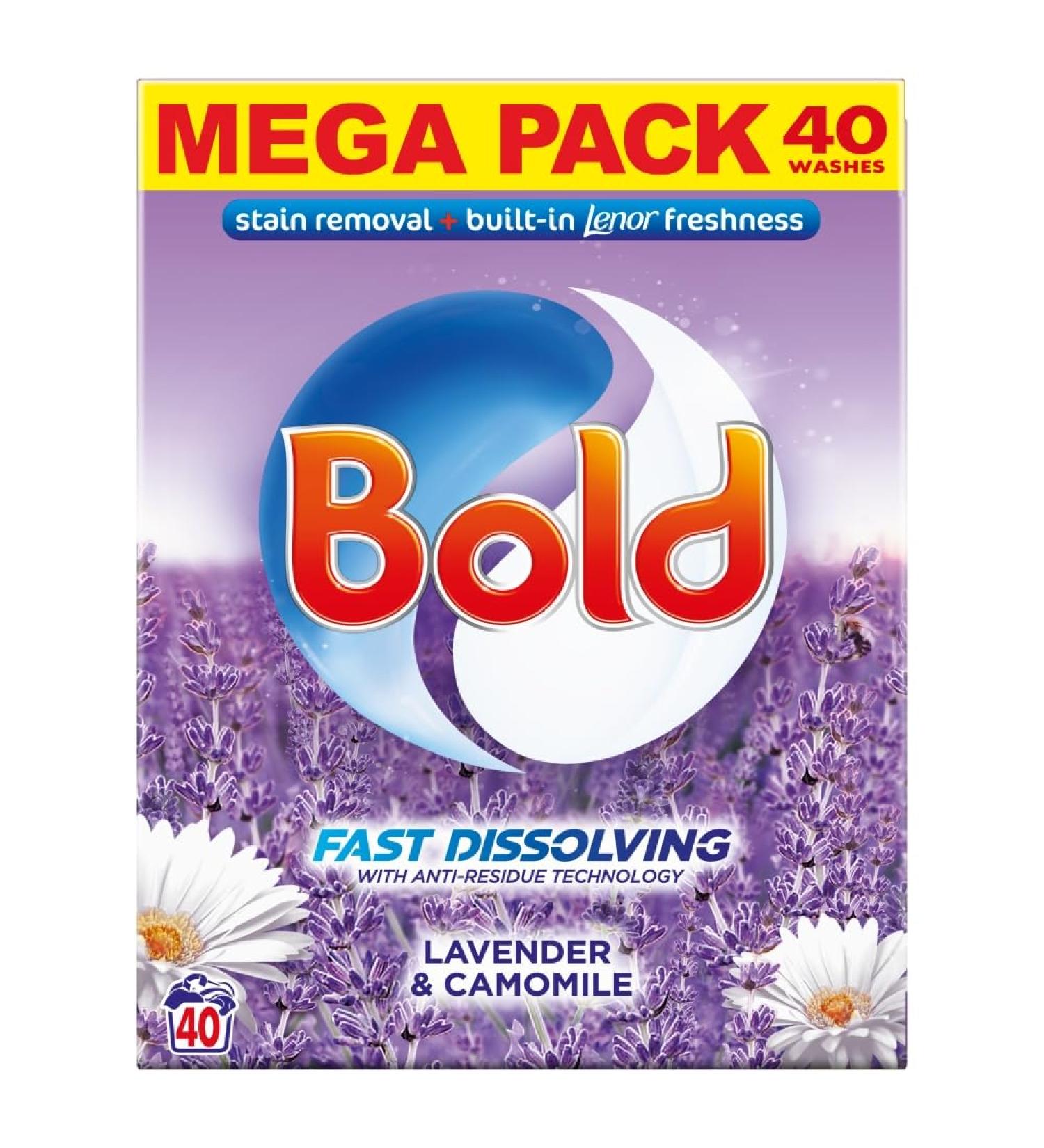 Bold 2in1 Washing Powder Lavender & Camomile 40 Washes 2kg