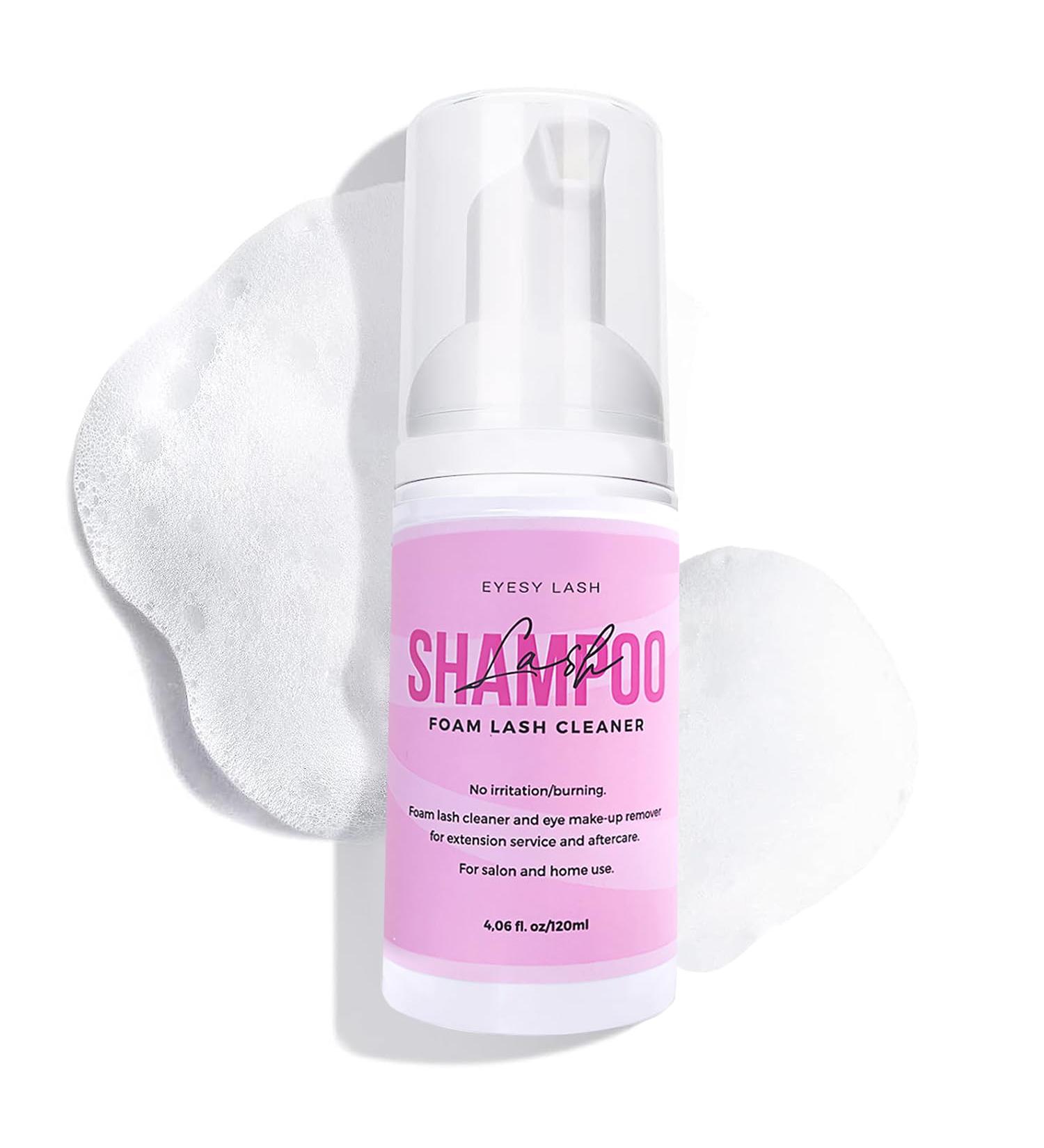 LARGE 120ml Lash Shampoo for Eyelash Extensions | Oil-Free Foaming Cleanser & Makeup Remover | Perfect for Salon & Home Use - Buy Online on GoSupps.com