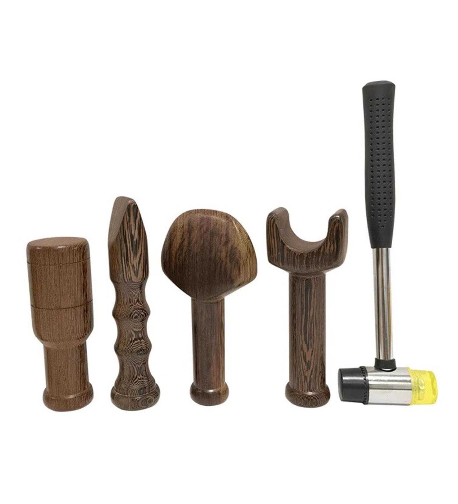 Positive Hammerkamm Therapy Set - 5PC Percussion Wood for Spine Correction & Trigger Point Massage | Physiotherapy for Lumbar & Cervical Spine - Buy Online on GoSupps.com