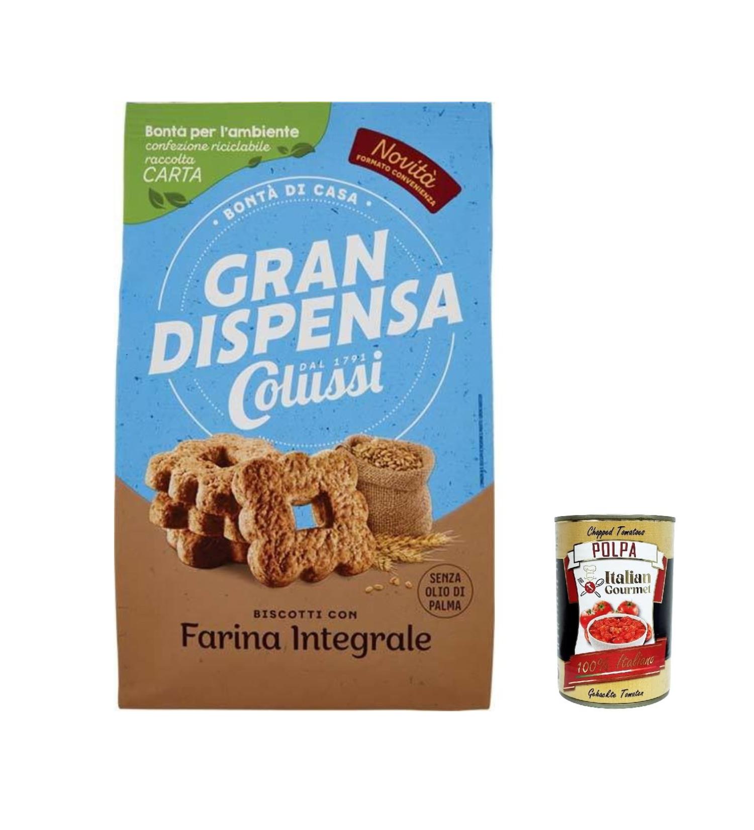  Italian Gourmet E.R. Colussi Gran Dispensa Wholemeal Frollini Biscuits 600g biscuits + Italian Gourmet Pulp 400g - Buy Online on GoSupps.com