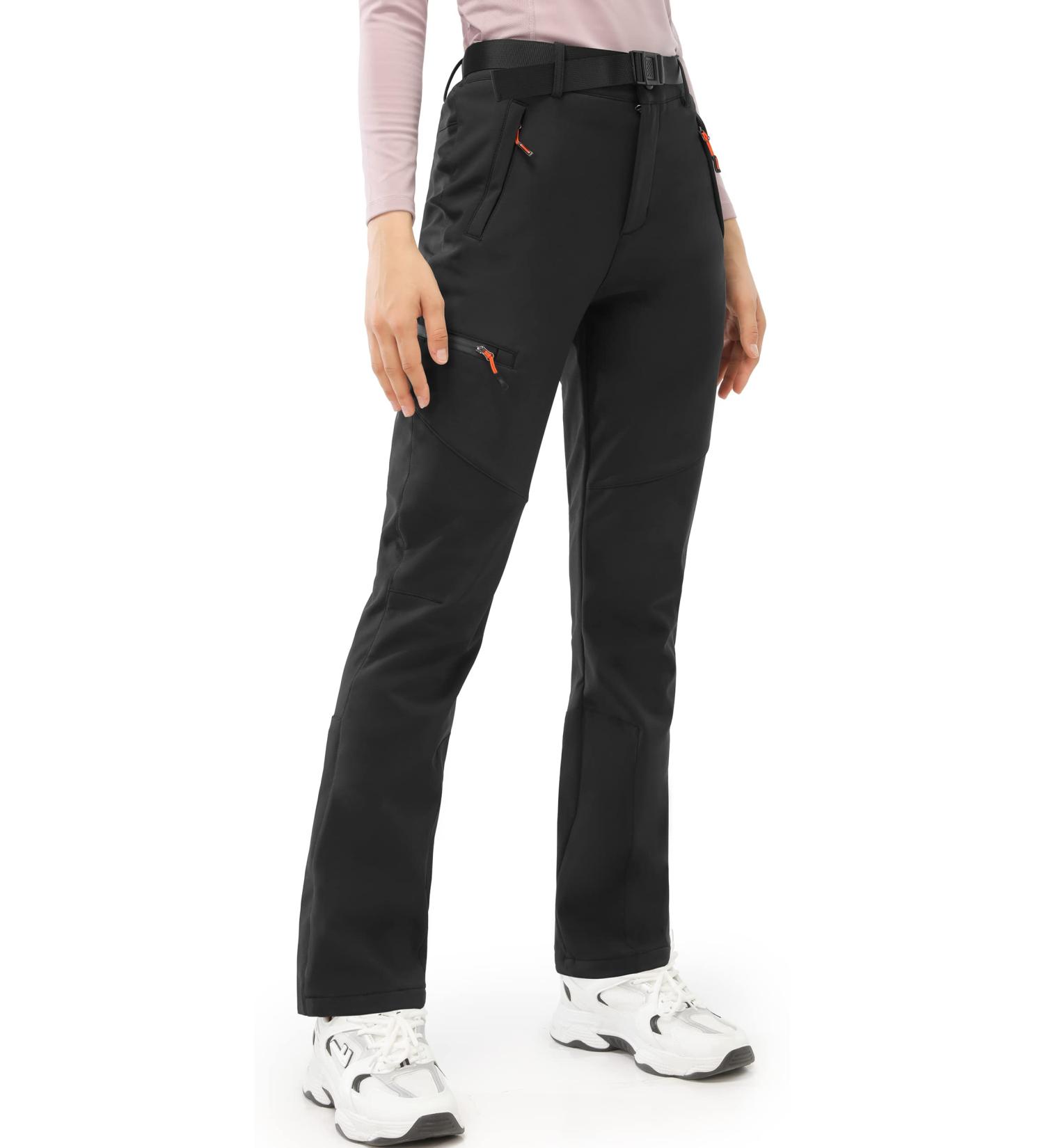 PERSIT Women's Snow Ski Waterproof Windproof Fleece Lined Cargo Hiking Pants - Medium Black - Buy Online on GoSupps.com