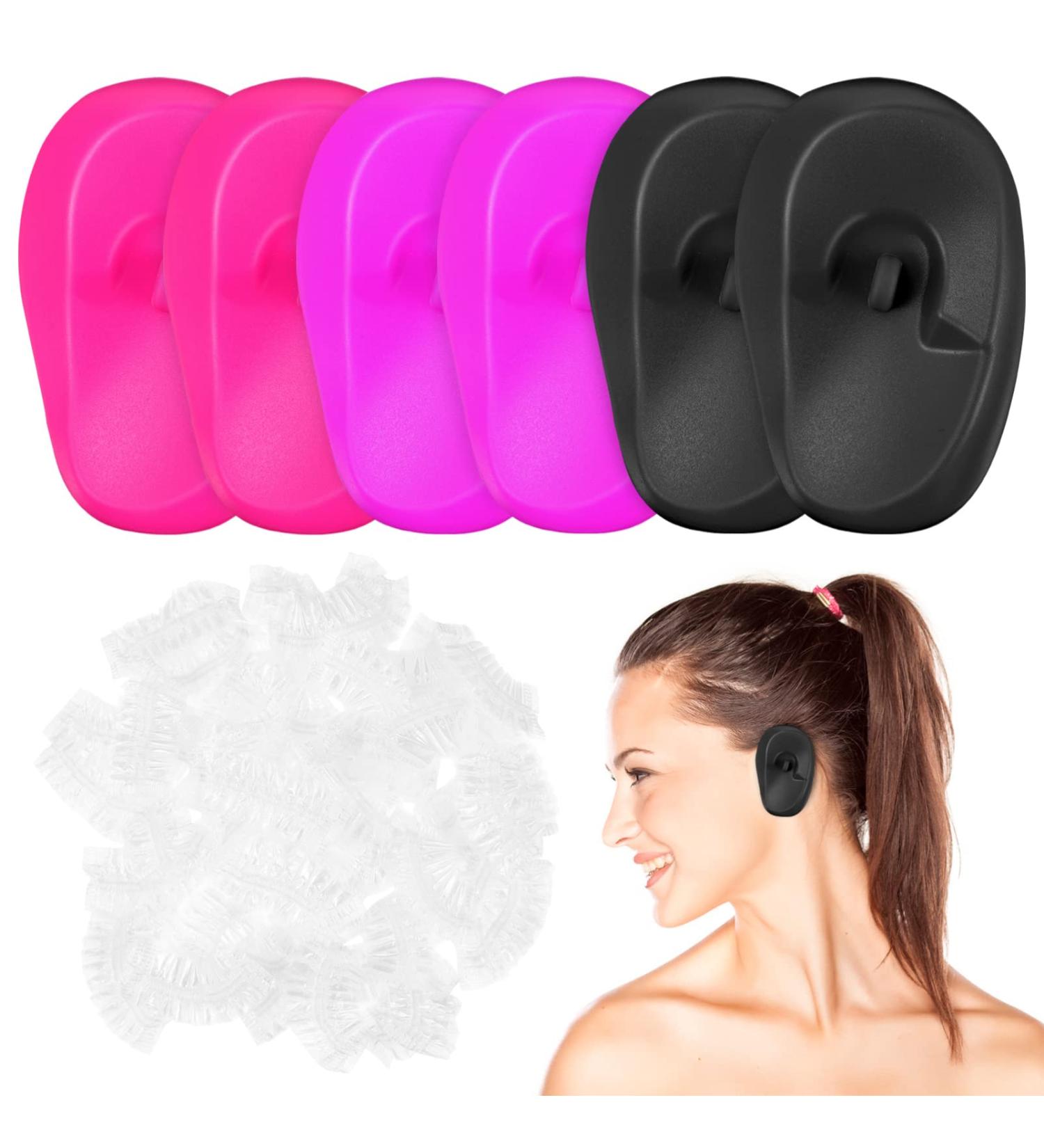 200pcs Lurrose Disposable Ear Covers with 6 Hair Dye Earmuffs - Clear Ear Shower Caps for Hair Dye & Spa - Buy Online on GoSupps.com