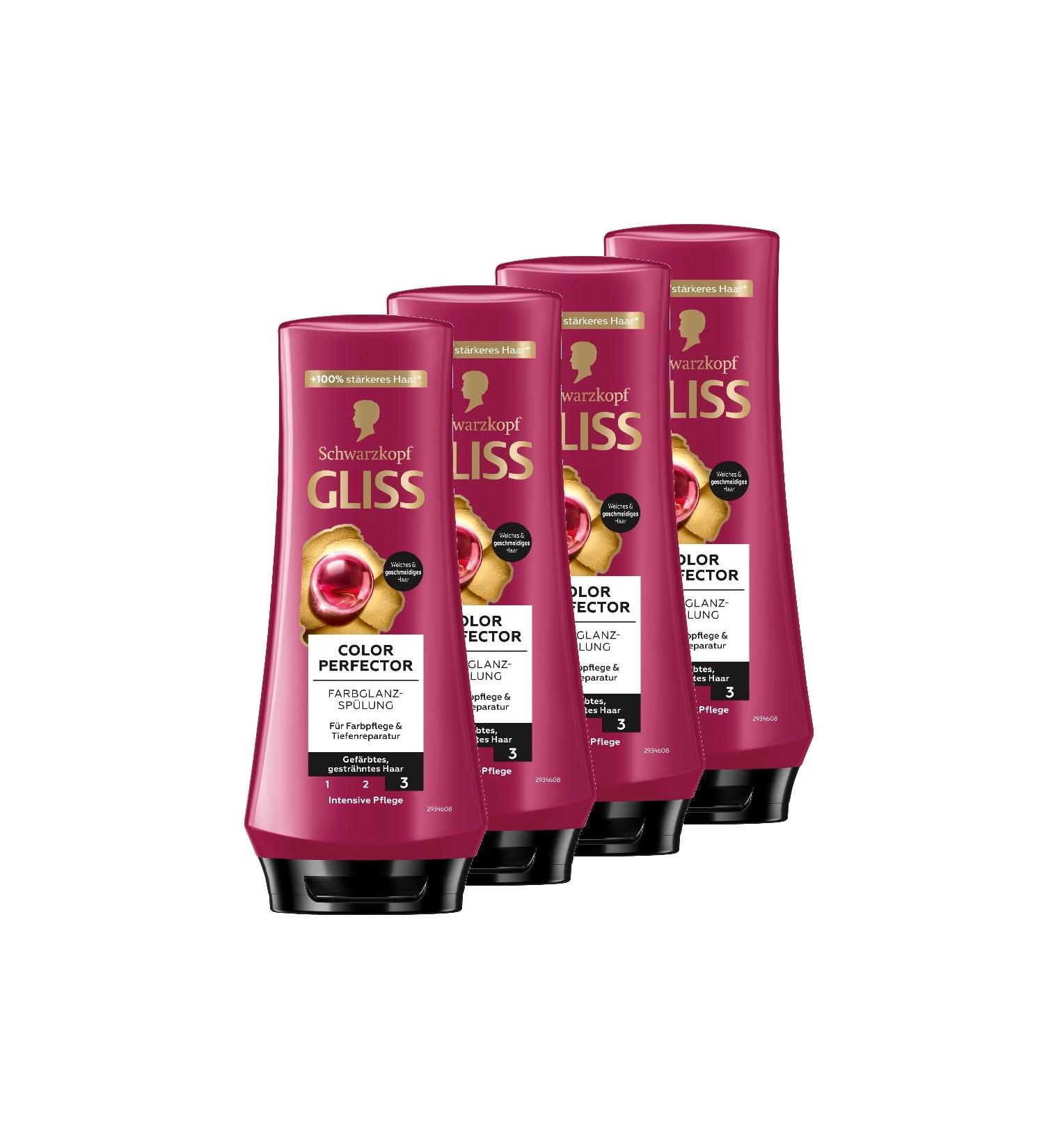 Gliss Kur Gliss Colour Perfector (4 x 200 ml) apr s-shampoing avec complexe hyaluronique et extrait de canneberge pour cheveux m ch s et color s offre une protection de la couleur et une brillance 200 ml (Lot de 4) - Buy Online on GoSupps.com