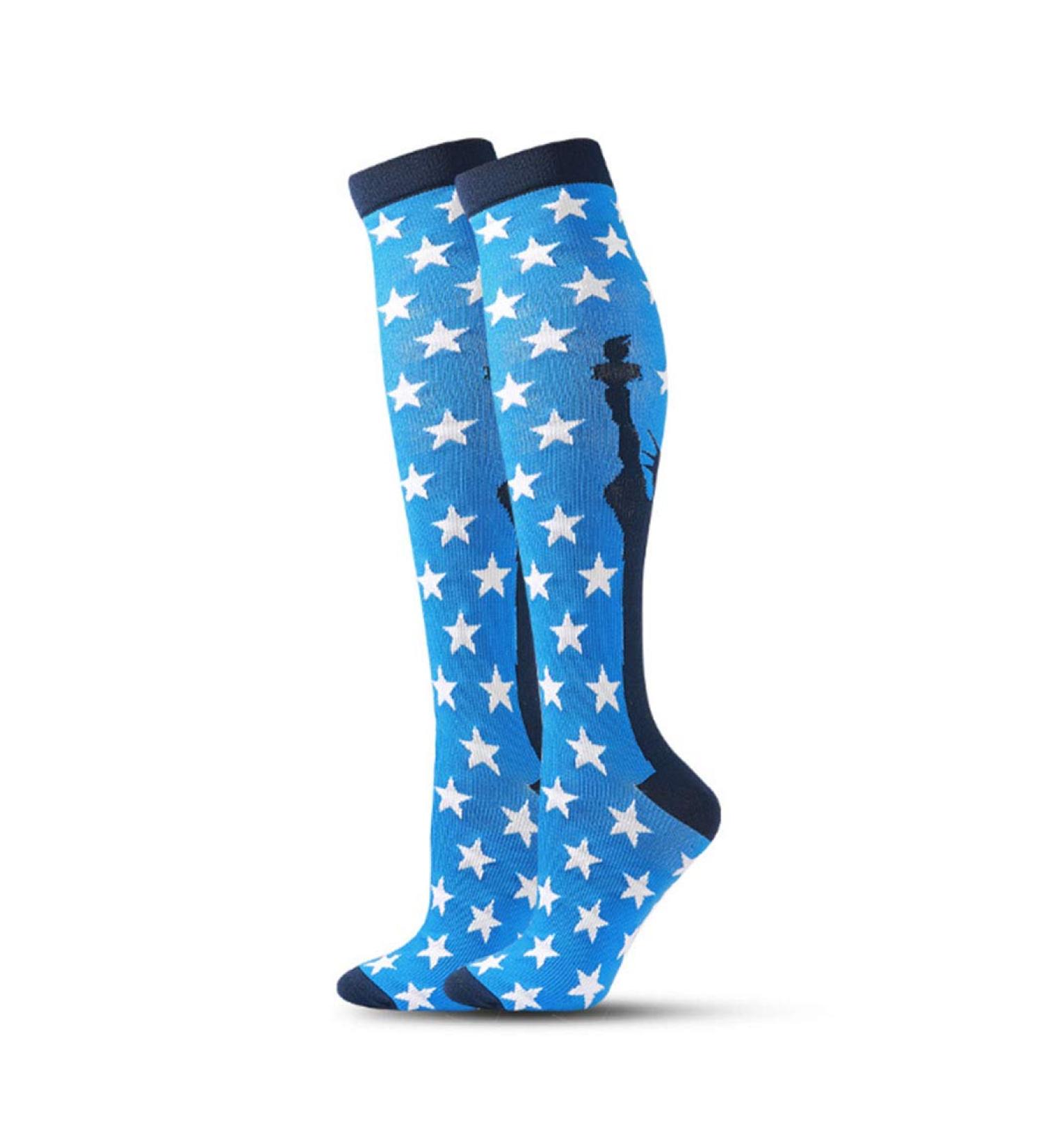 Randvi Compression Stockings for Men & Women (20-30 mmHg) - Ideal for Walking Travel Cycling & Pregnancy - Dark Blue (L/XL) - Relief for Edema & Nurses - Buy Online on GoSupps.com