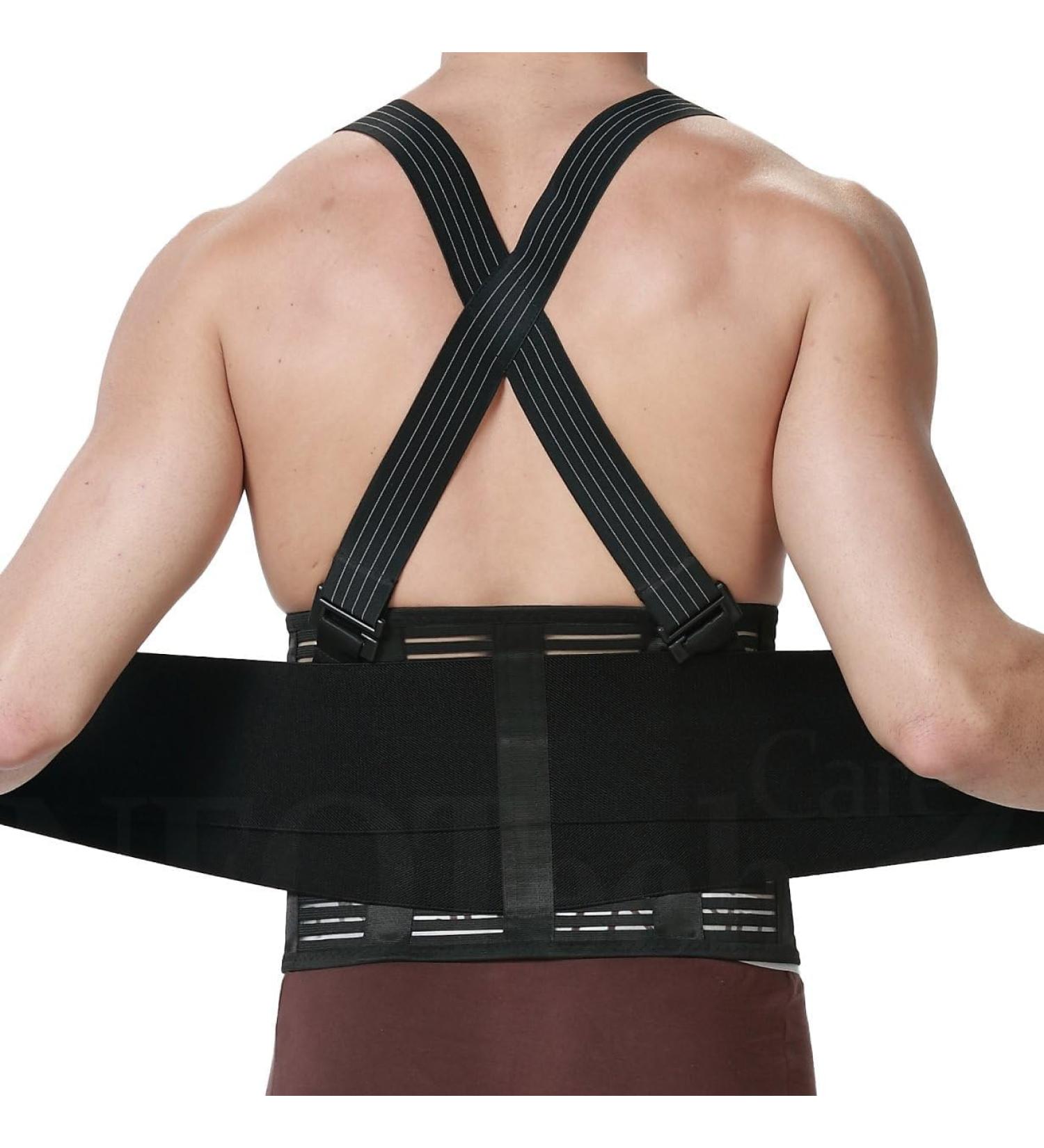 Back Brace With Adjustable Removable Shoulder Straps Men Women Back Support Lumbar Spine Decompression Belt For Lower Back Pain Relieve Work Lifting Exercise (Color : Black Size : M) lofty Black M - Buy Online on GoSupps.com