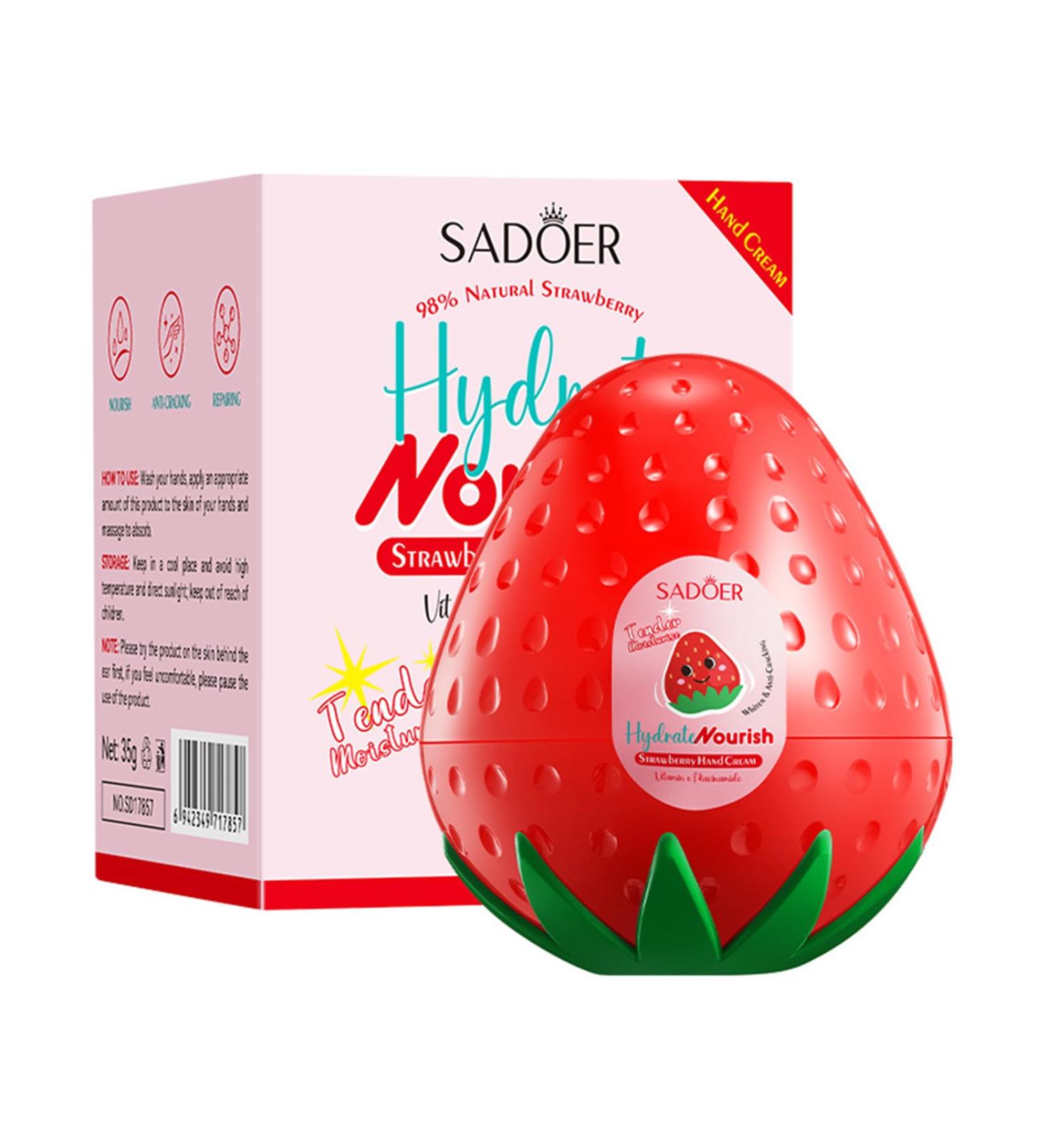 Strawberry Hand Cream for Dry and Chapped Hands Deeply Moisturizing Hand Lotion with Vitamin E Moisturizing Non-greasy Skin Care for Women or Men - Buy Online on GoSupps.com