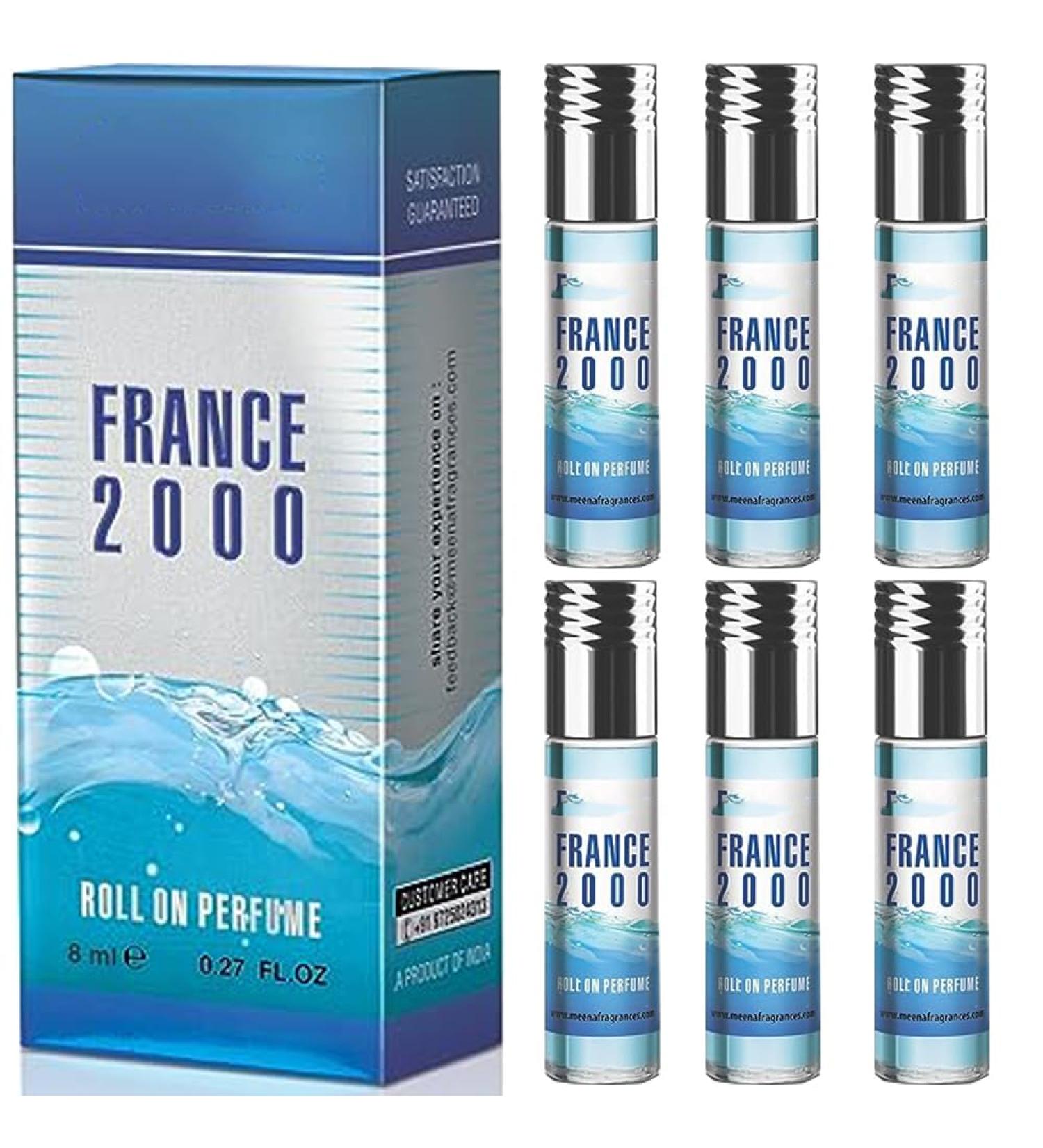 BlueQueen Natural Attar Cologne Roll On Perfume Fragrance For Women and Men | Alcohol Free Long Lasting | With Aquatic Citrus Floral Musky Scent - 8Ml - Pack of 6 - Buy Online on GoSupps.com