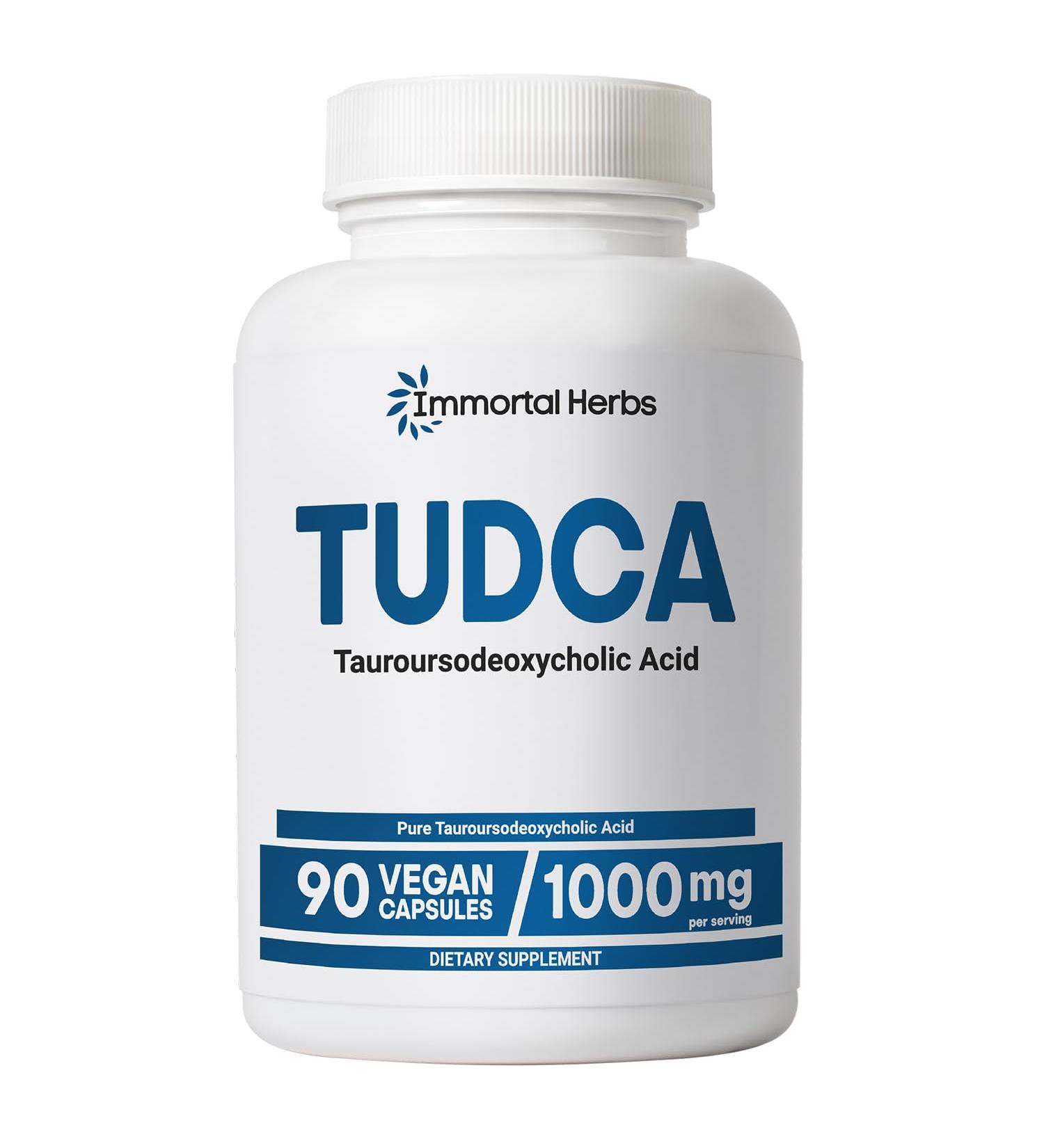 Immortal Herbs TUDCA Supplement 1000mg Tauroursodeoxycholic Acid Bile Salts 90 Vegan Capsules Non-GMO & Gluten Free Formula TUDCA Powder Capsules - Buy Online on GoSupps.com