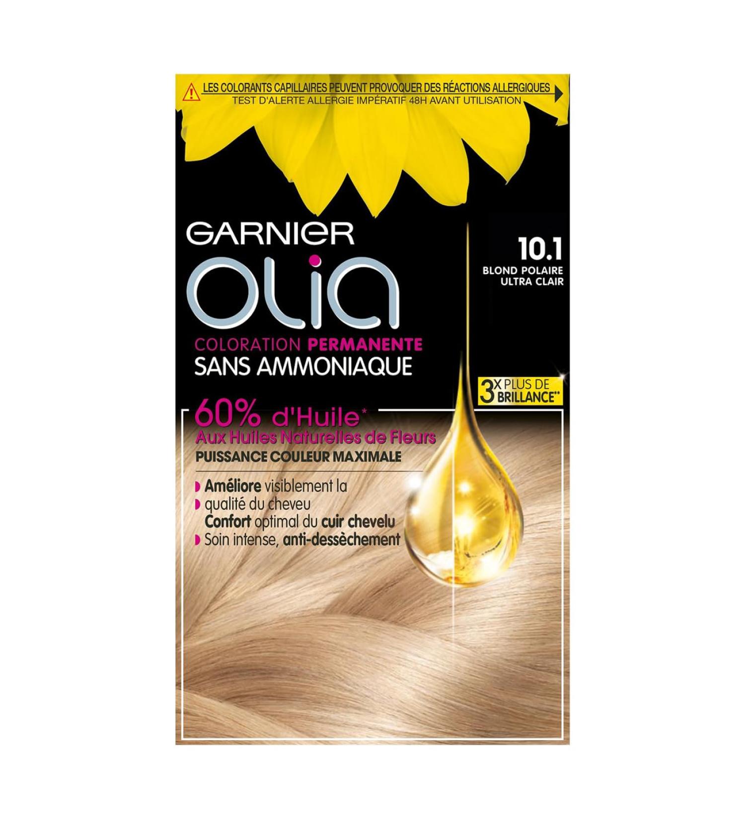 Garnier Permanent Hair Color - Ammonia Free - With Natural Flower Oils - Ultra Light Polar Blonde (10.1) - Olia - Buy Online on GoSupps.com