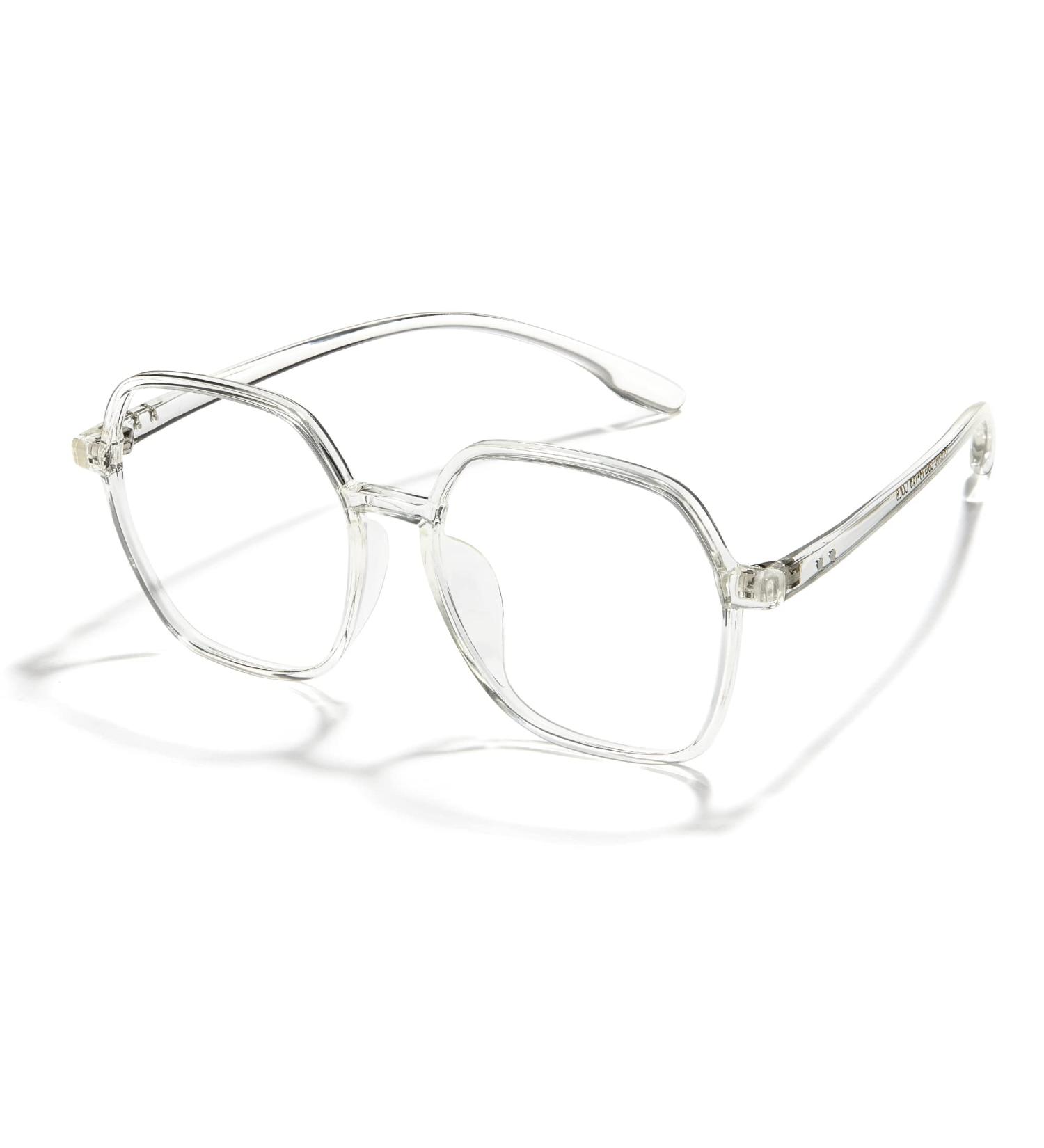 Cyxus Oversized Clear Square Blue Light Glasses | Transparent Eyeglasses 06-clear 8108 - Buy Online on GoSupps.com