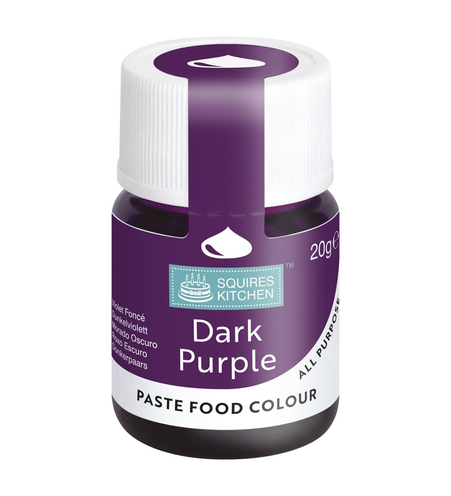 Squires Kitchen Dark Purple Food Colouring Paste - 20g Concentrated Dye for Sugarpaste, Fondant, Buttercream, Royal Icing & More - Buy Online on GoSupps.com