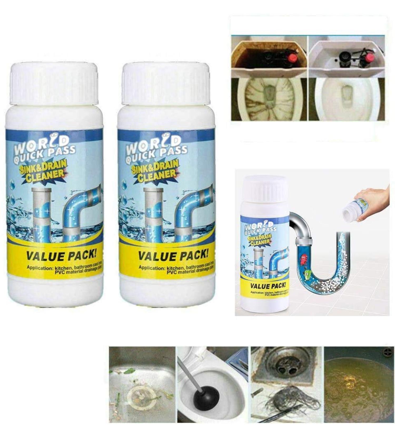 2-Pack Powerful Sink & Drain Cleaner Powder - Portable Cleaning Tool for Kitchen & Toilet Pipes - Buy Online on GoSupps.com