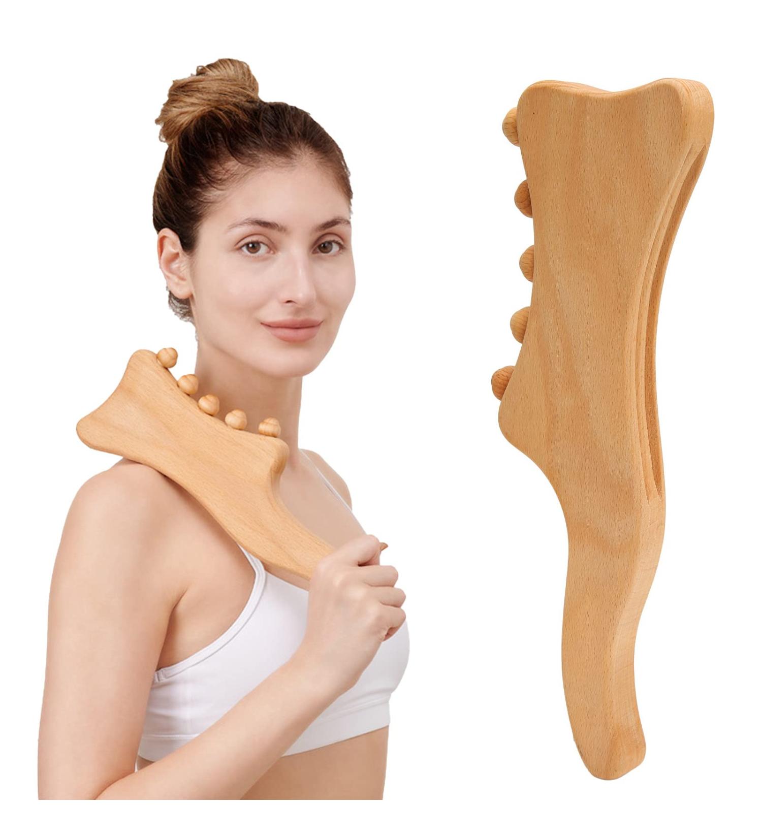 Wooden Gua Sha Tool - Premium Massage Tool for Back Neck & Stiff Muscles | Relieve Fatigue & Improve Body Shape - International Shipping Available - Buy Online on GoSupps.com