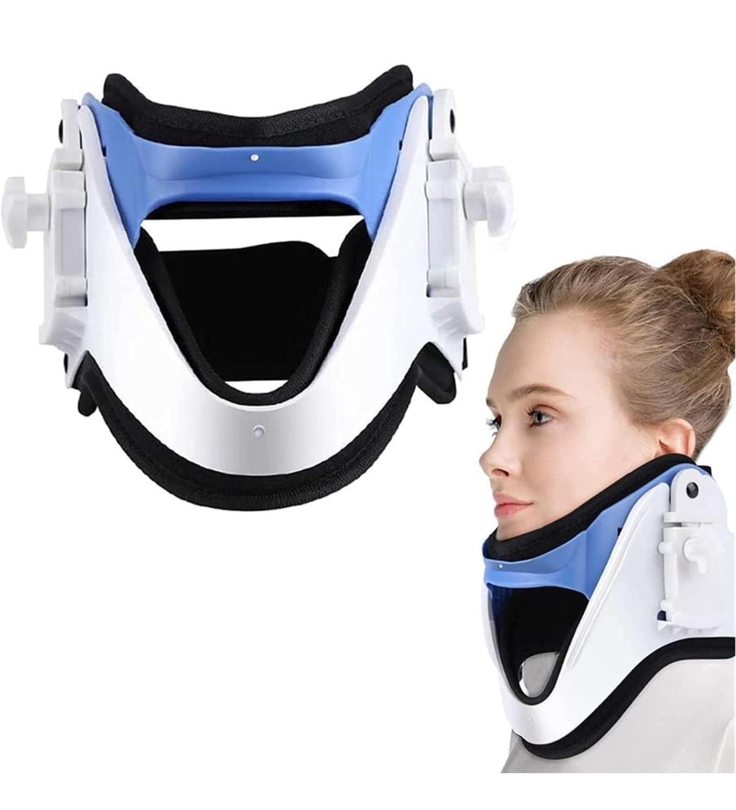 Cervical Neck Collar with Gear and Throat Opening Design Adjustable Cervical Traction Device Neck Stretcher Cervical Traction for Medical Cervical Spine Care - Buy Online on GoSupps.com