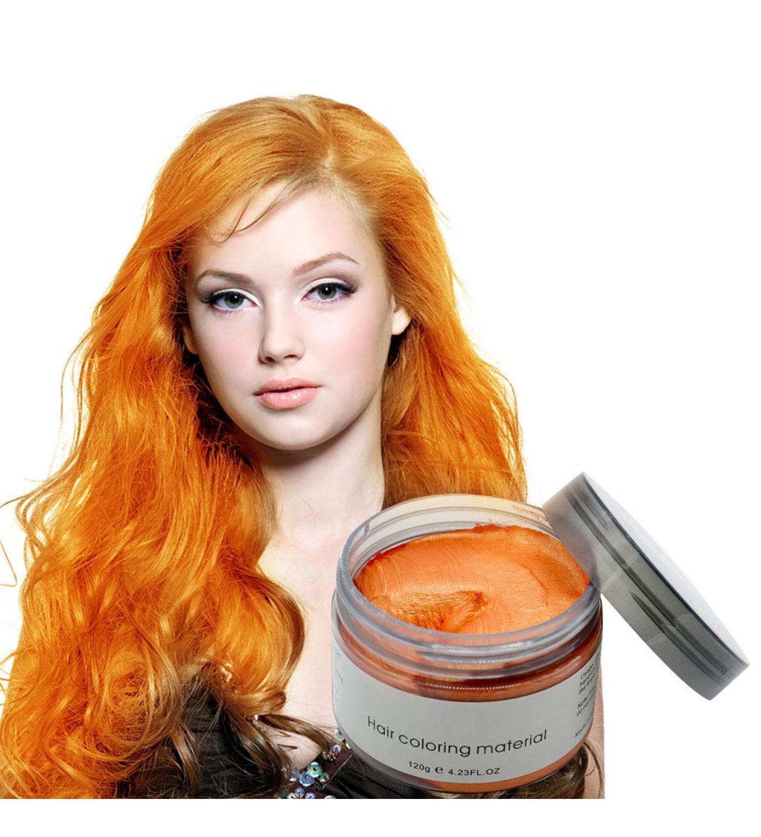MOFAJANG Unisex Hair Color Dye Wax Styling Cream Mud - 4.23 OZ Natural Temporary Hairstyle Pomade (Orange) | Perfect for Halloween, Parties, and Cosplay - Buy Online on GoSupps.com