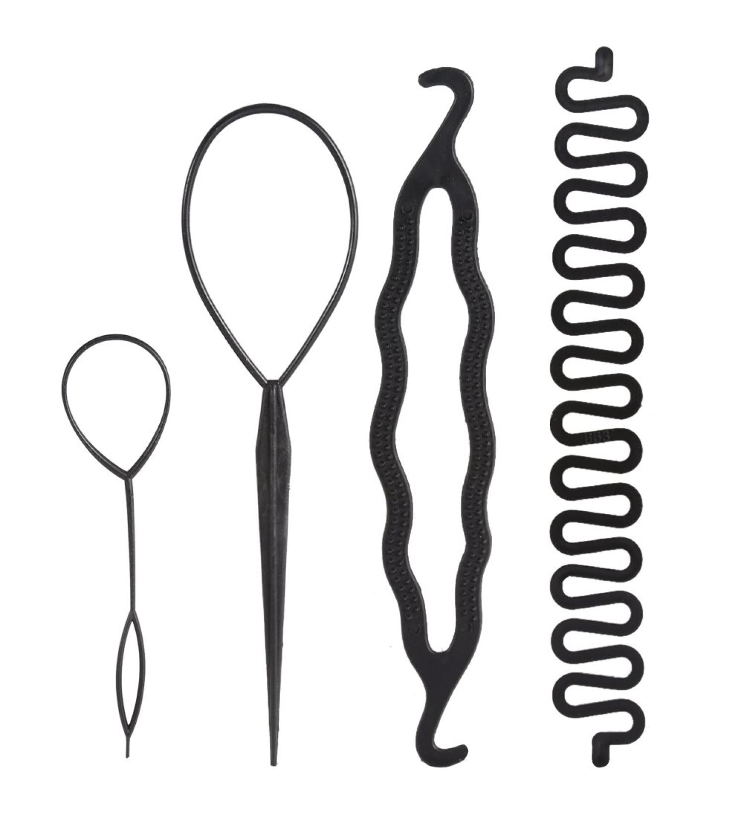 Hair Bun Maker Braiding Styling Disk Twist DIY Tools Accessories 4/9Pcs (4Pcs with Braider) - Buy Online on GoSupps.com