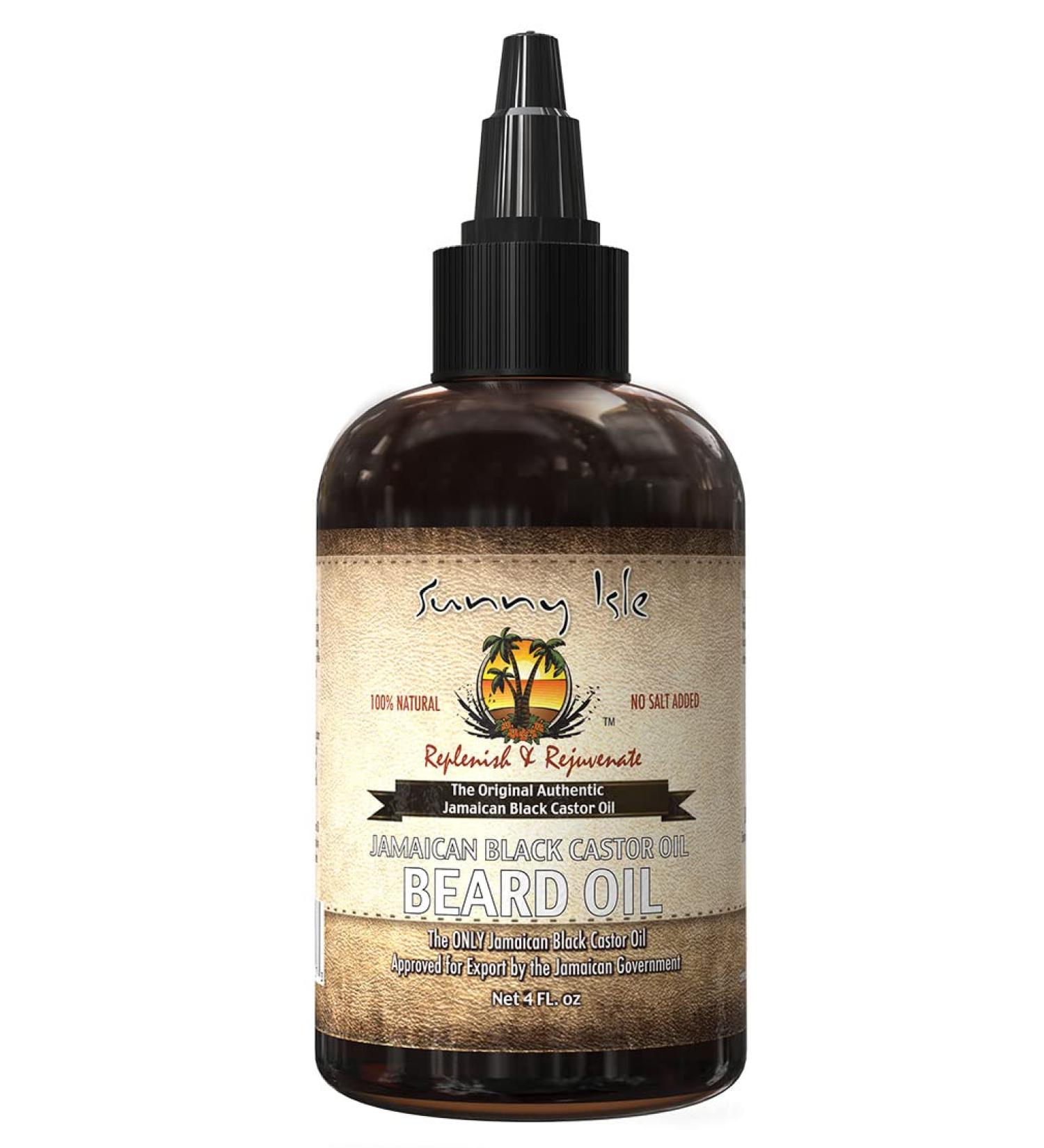 Sunny Isle Jamaican Black Castor Oil Beard Oil 4 oz. - Promotes Thicker, Fuller, and Healthier Facial Hair - Buy Online on GoSupps.com