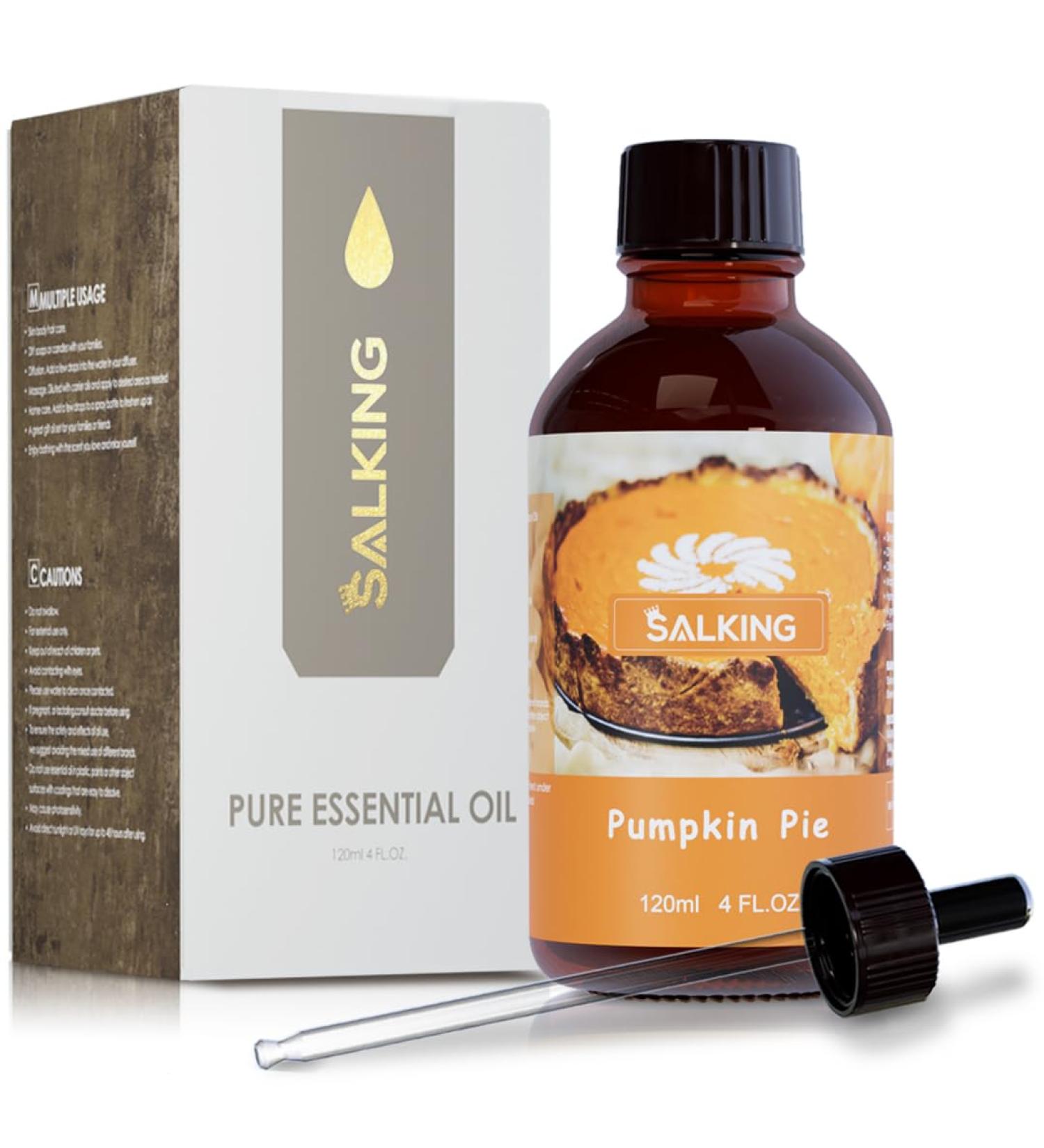 SALKING Pumpkin Pie Essential Oil 120ml - Premium Fragrance for Diffuser, Candle & Soap Making - Autumn Scented Oil for Halloween & Thanksgiving - Buy Online on GoSupps.com