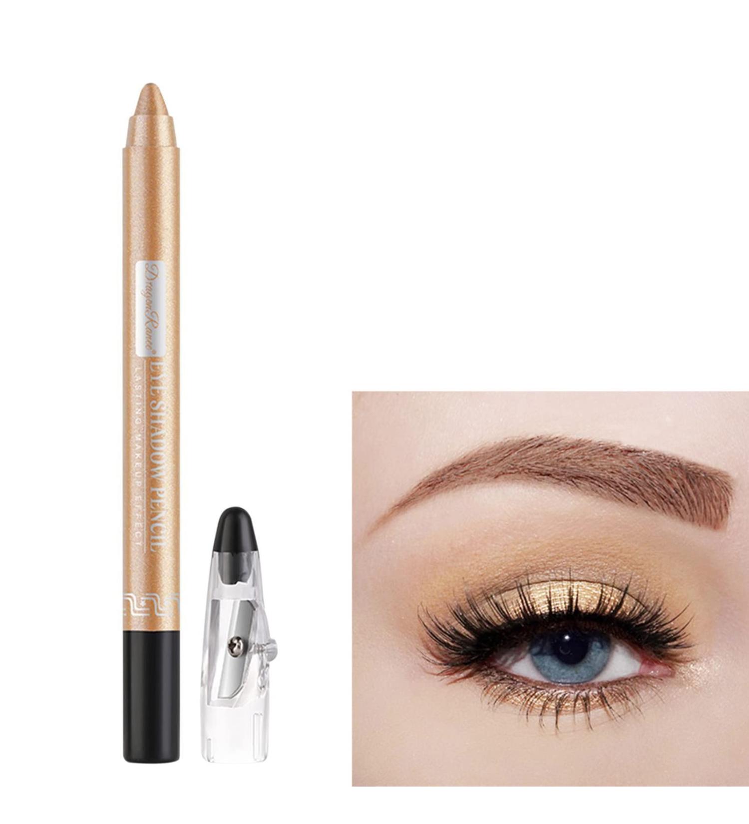 High Pigmented Metallic Eyeshadow Stick - Waterproof Cream Shimmer Eye Shadow Pencil - Champagne Gold Neutral Eyeliner Pen - Long-Lasting Prime Makeup - Buy Online on GoSupps.com